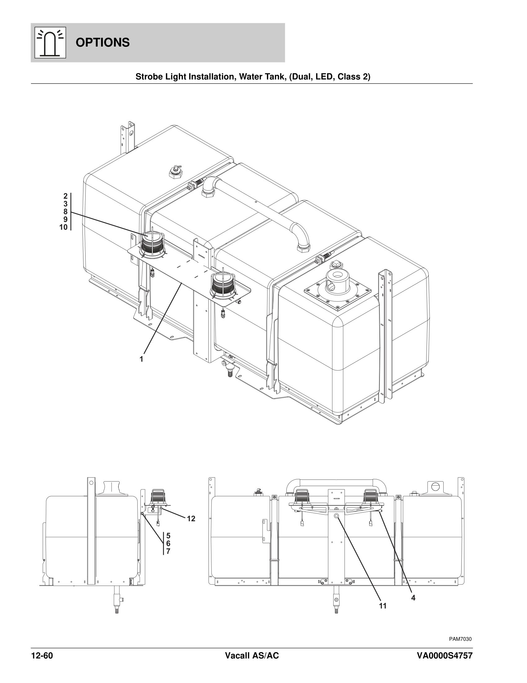 Strobe Light Installation, Water Tank, (Dual, LED, Class 2)