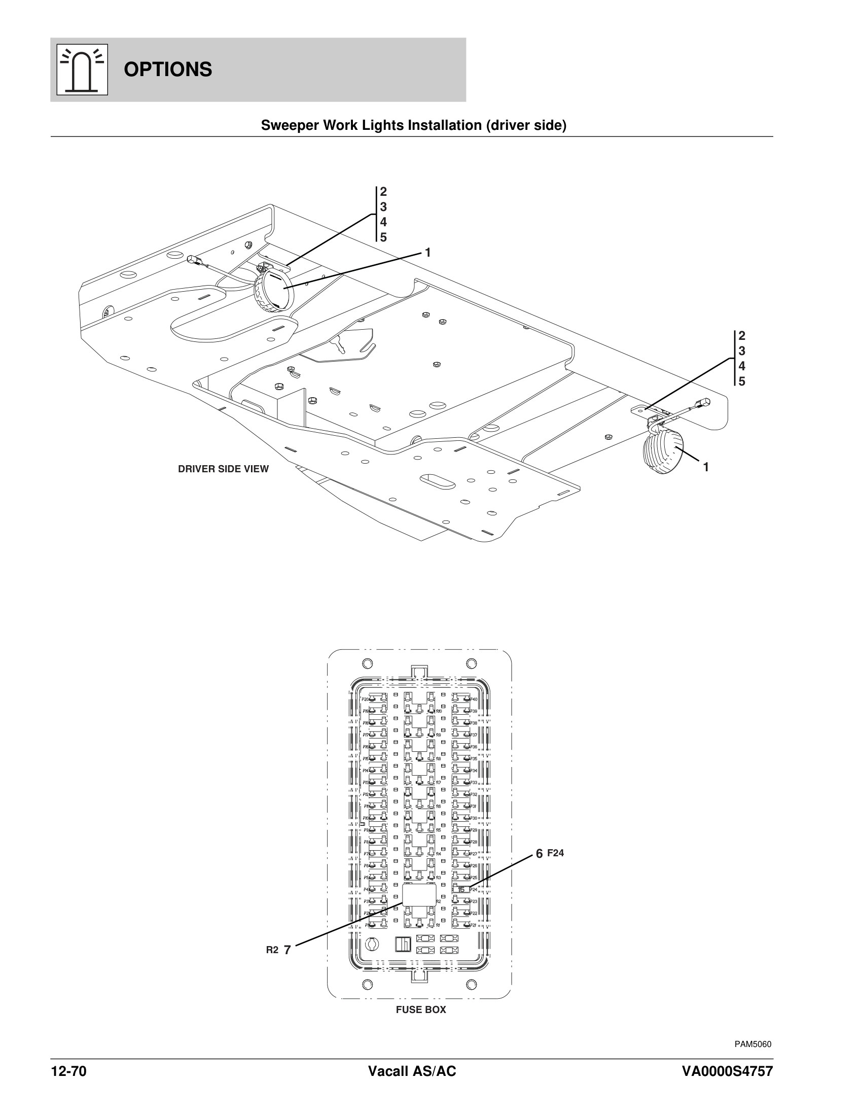 Sweeper Work Lights Installation (driver side)