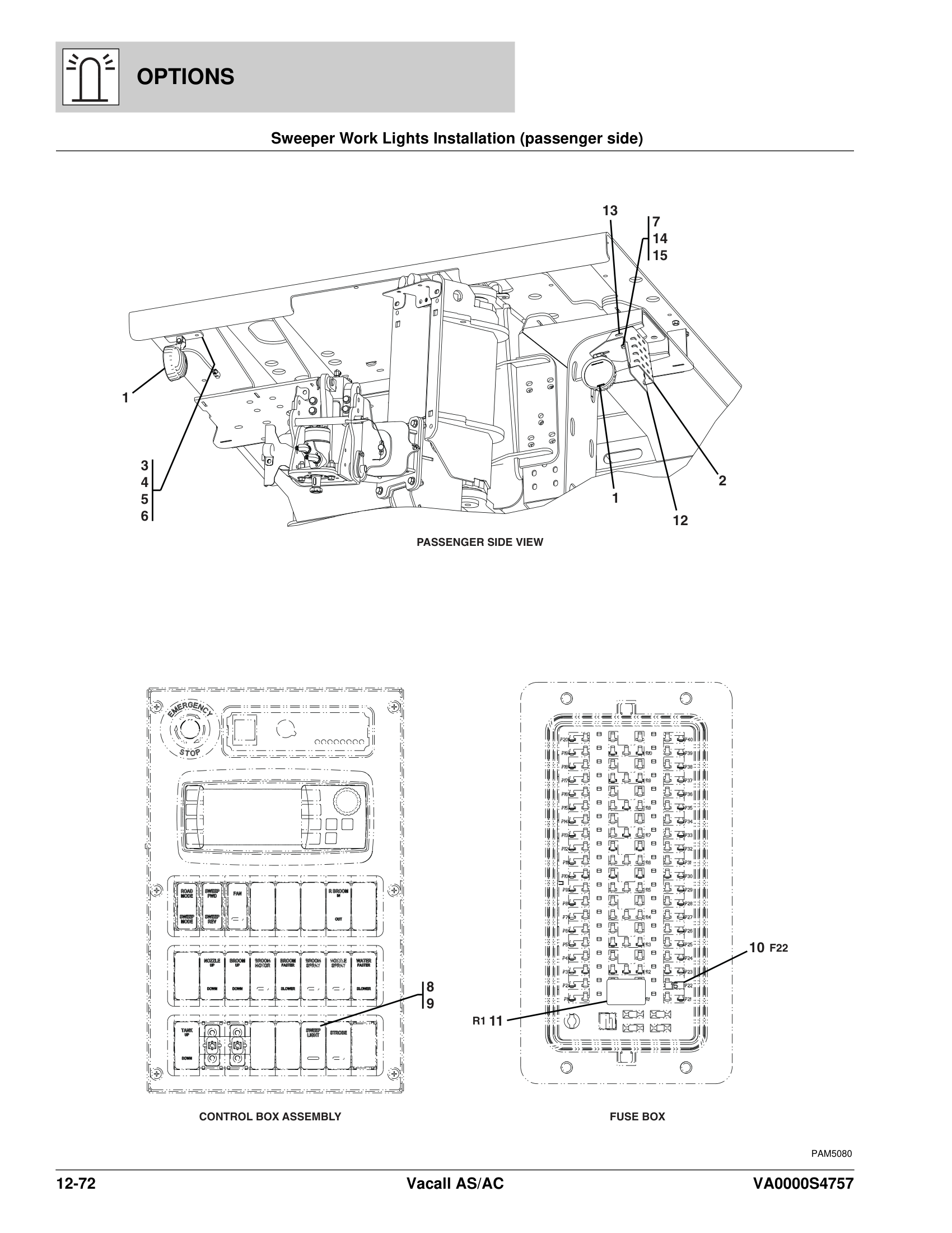 Sweeper Work Lights Installation (passenger side)