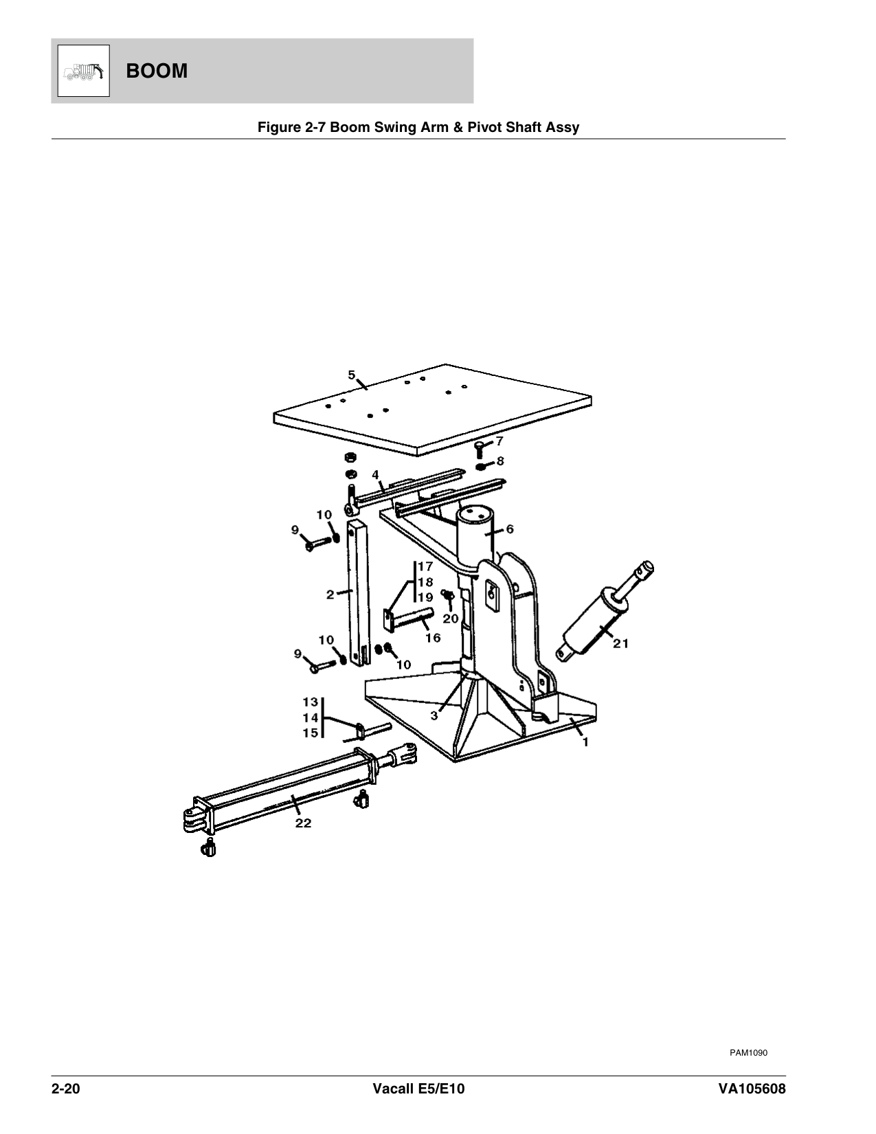 Boom Swing Arm & Pivot Shaft Assy