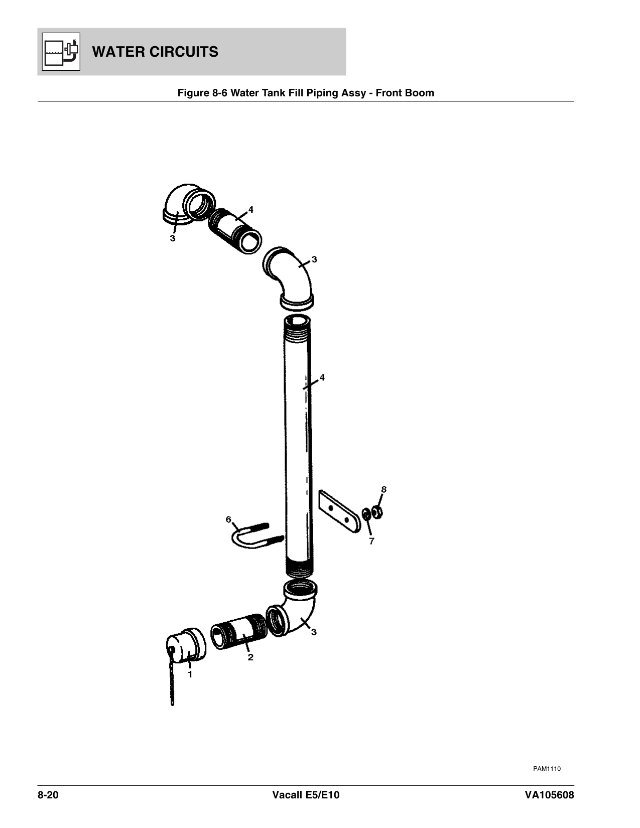 Water Tank Fill Piping Assy - Front Boom