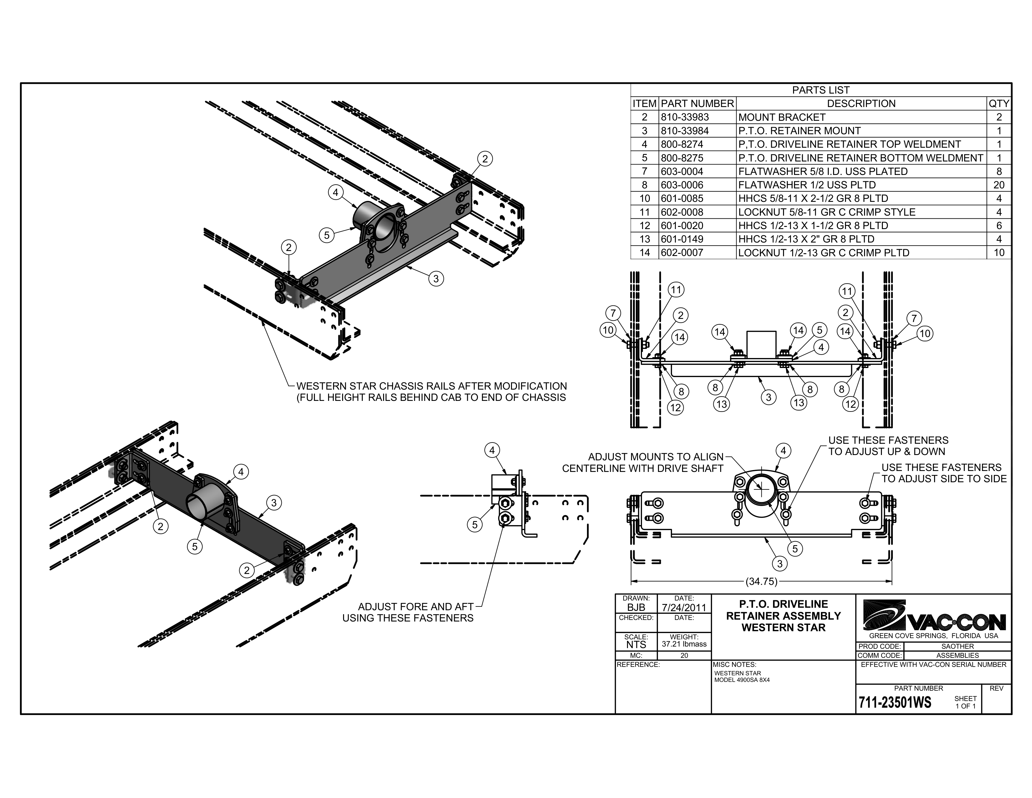 PTO Driveline Retainer Assembly