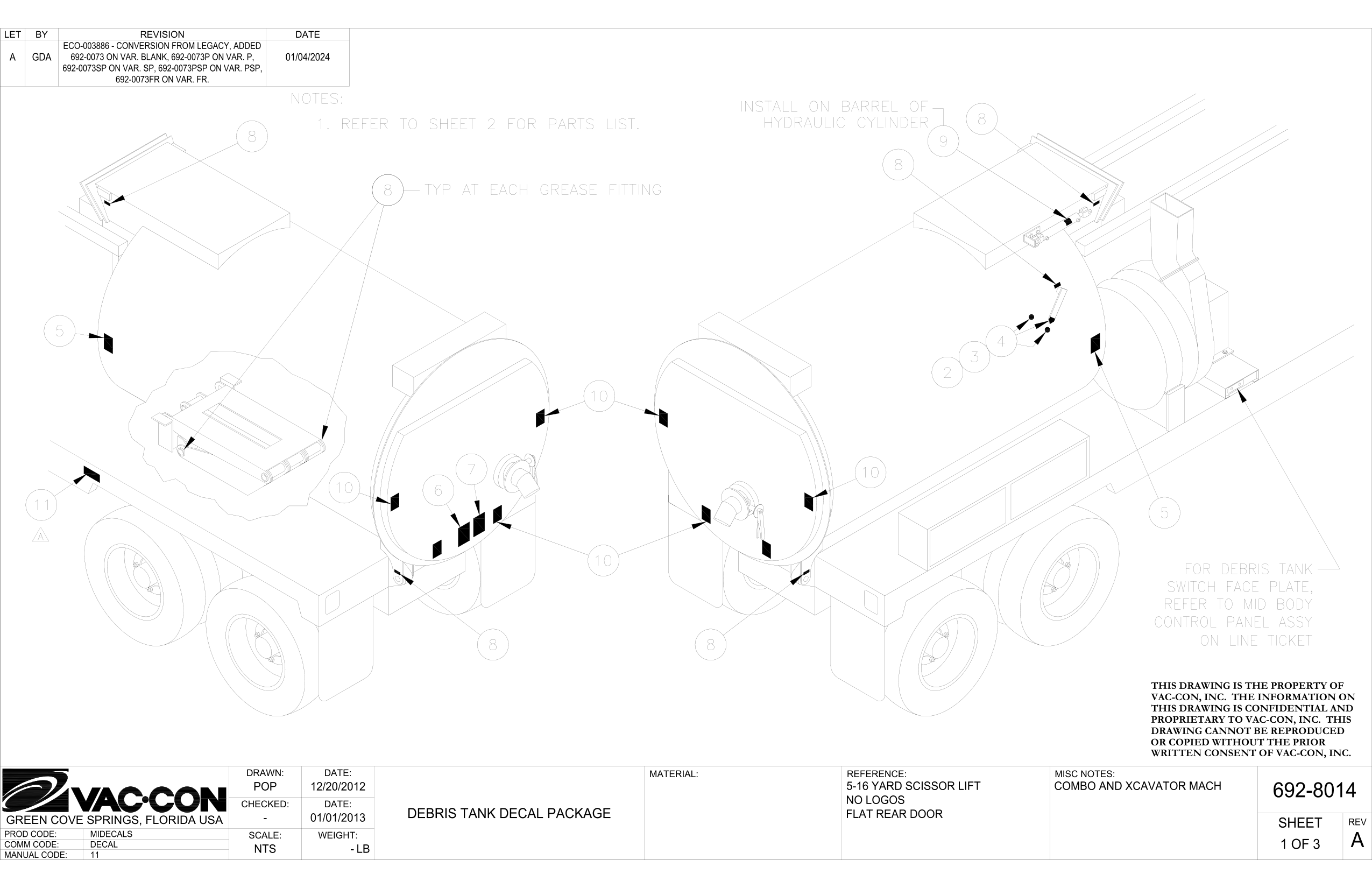 Debris Tank Decal Package