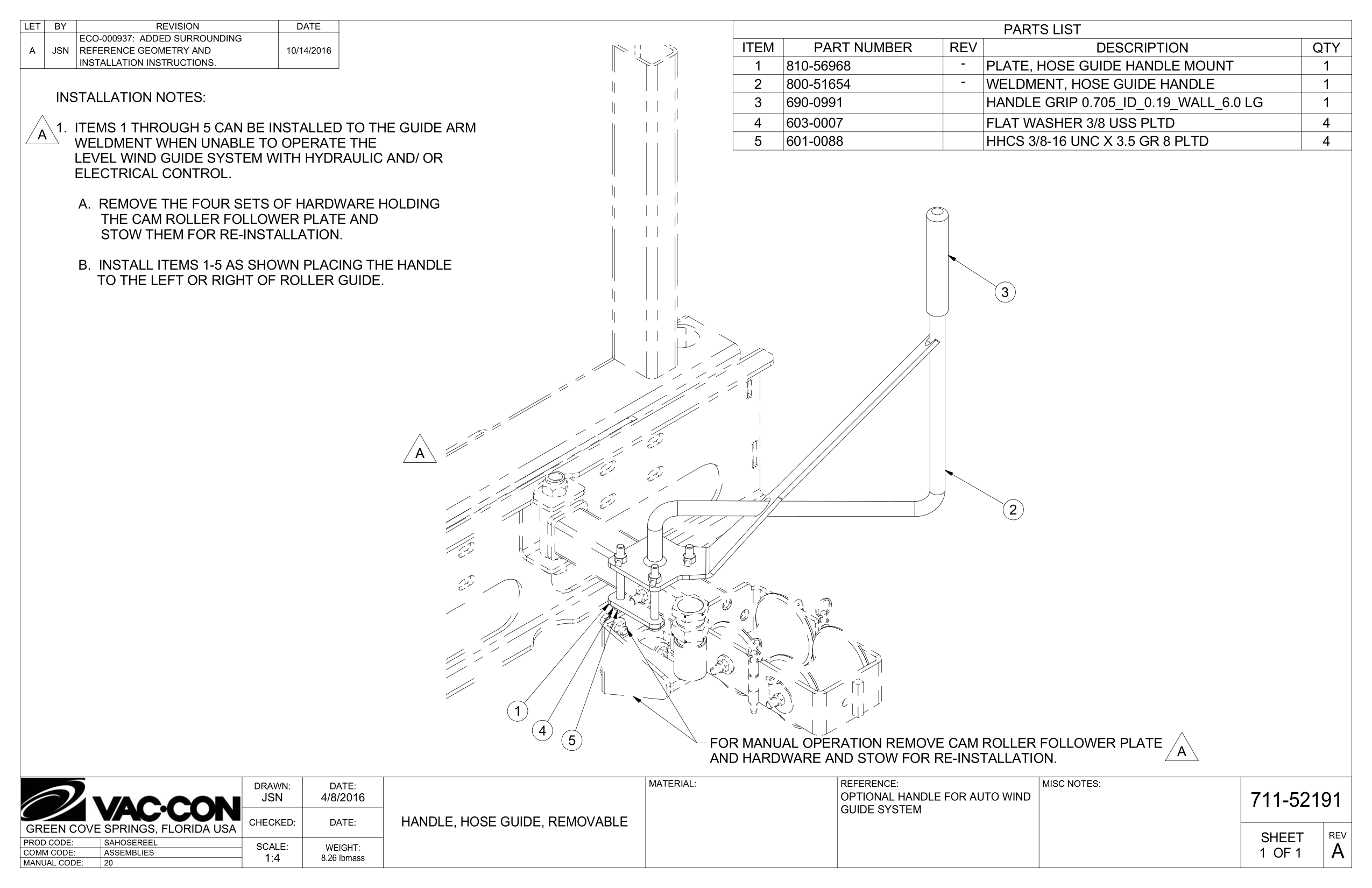 For Manual Operation Remove Cam Roller Follower Plate