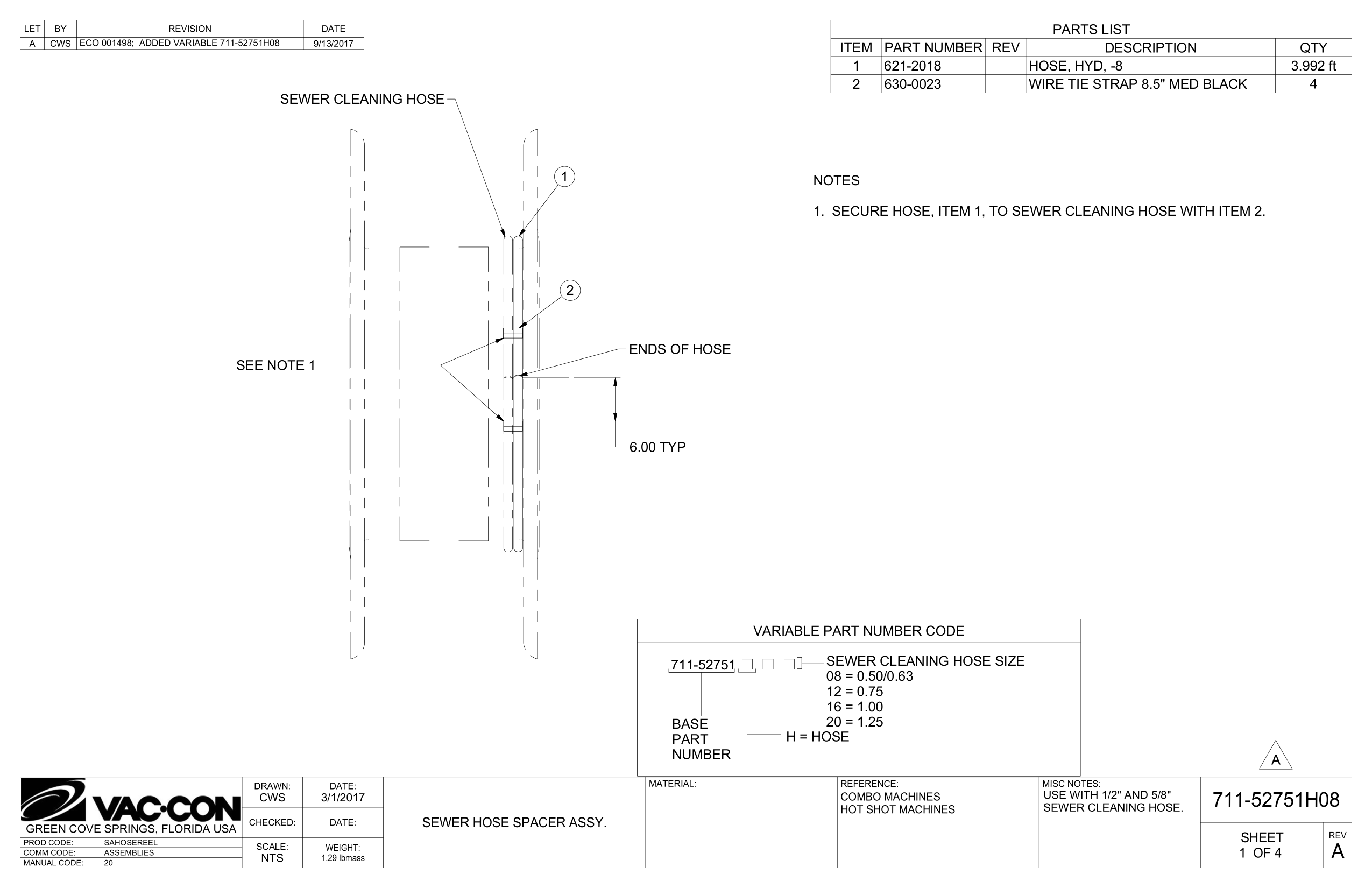 1.  Secure Hose, Item 1, To Sewer Cleaning Hose With Item 2.