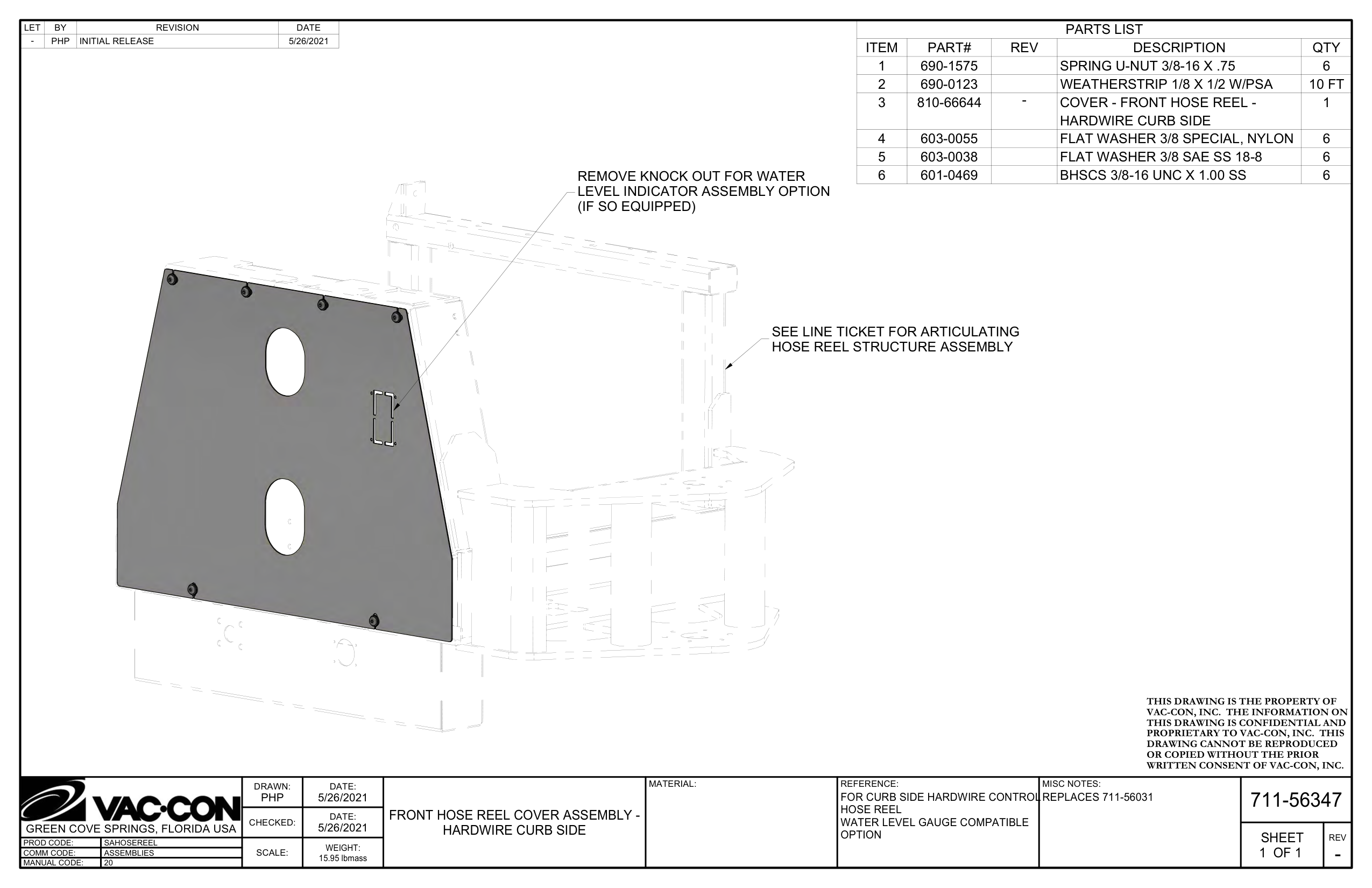 Front Hose Reel Cover Assembly -