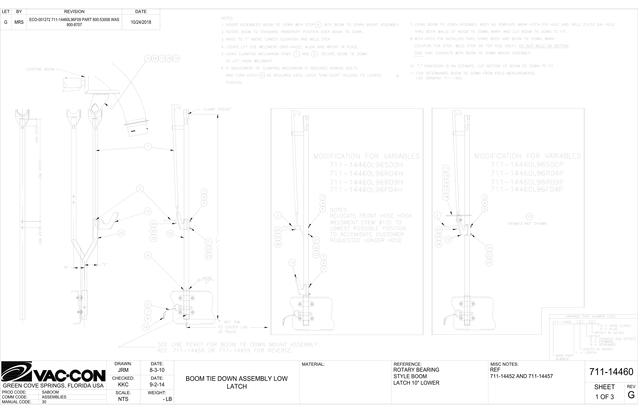 Boom Tie Down Assembly Low
