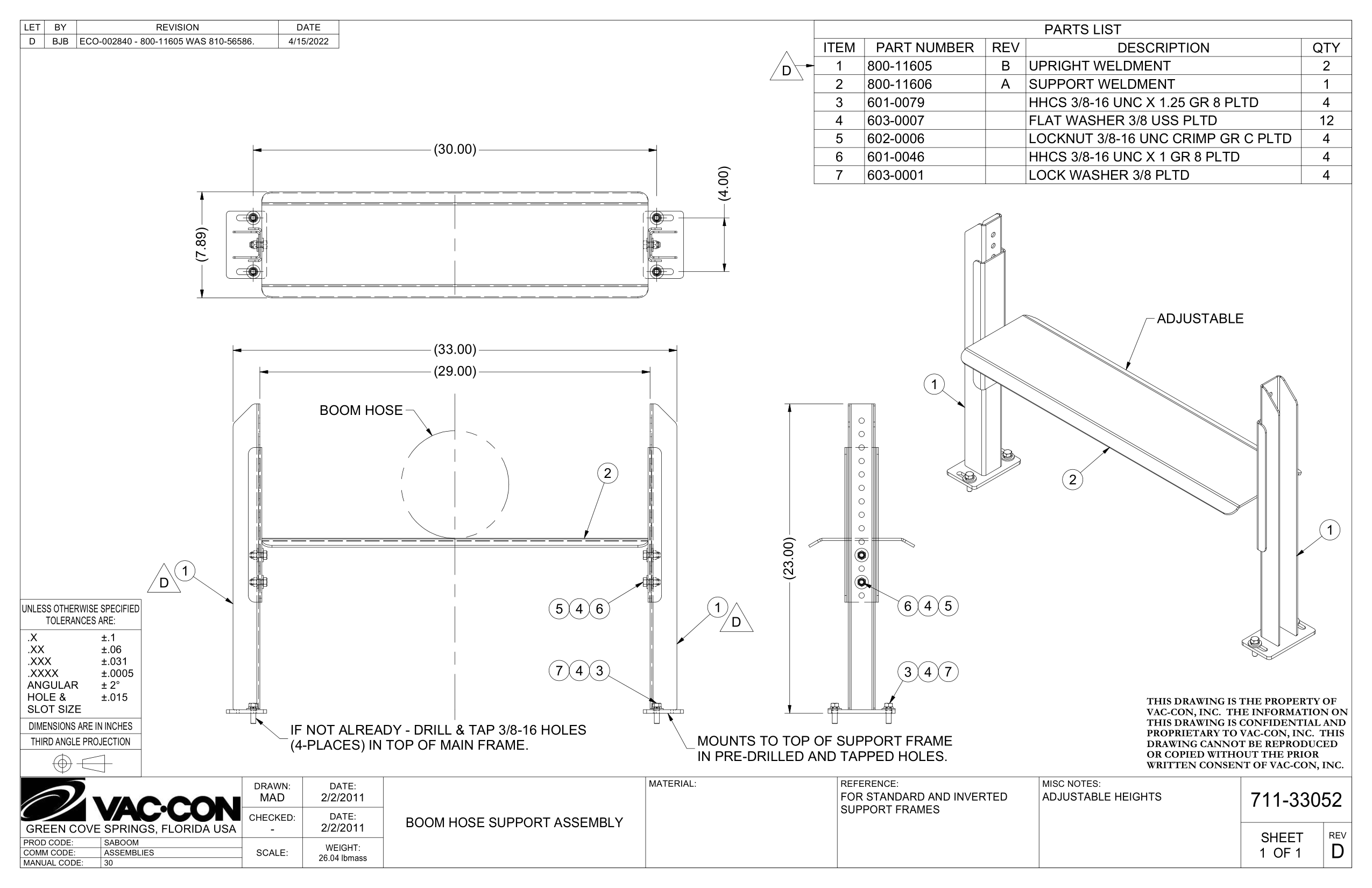 (4-Places) In Top Of Main Frame.