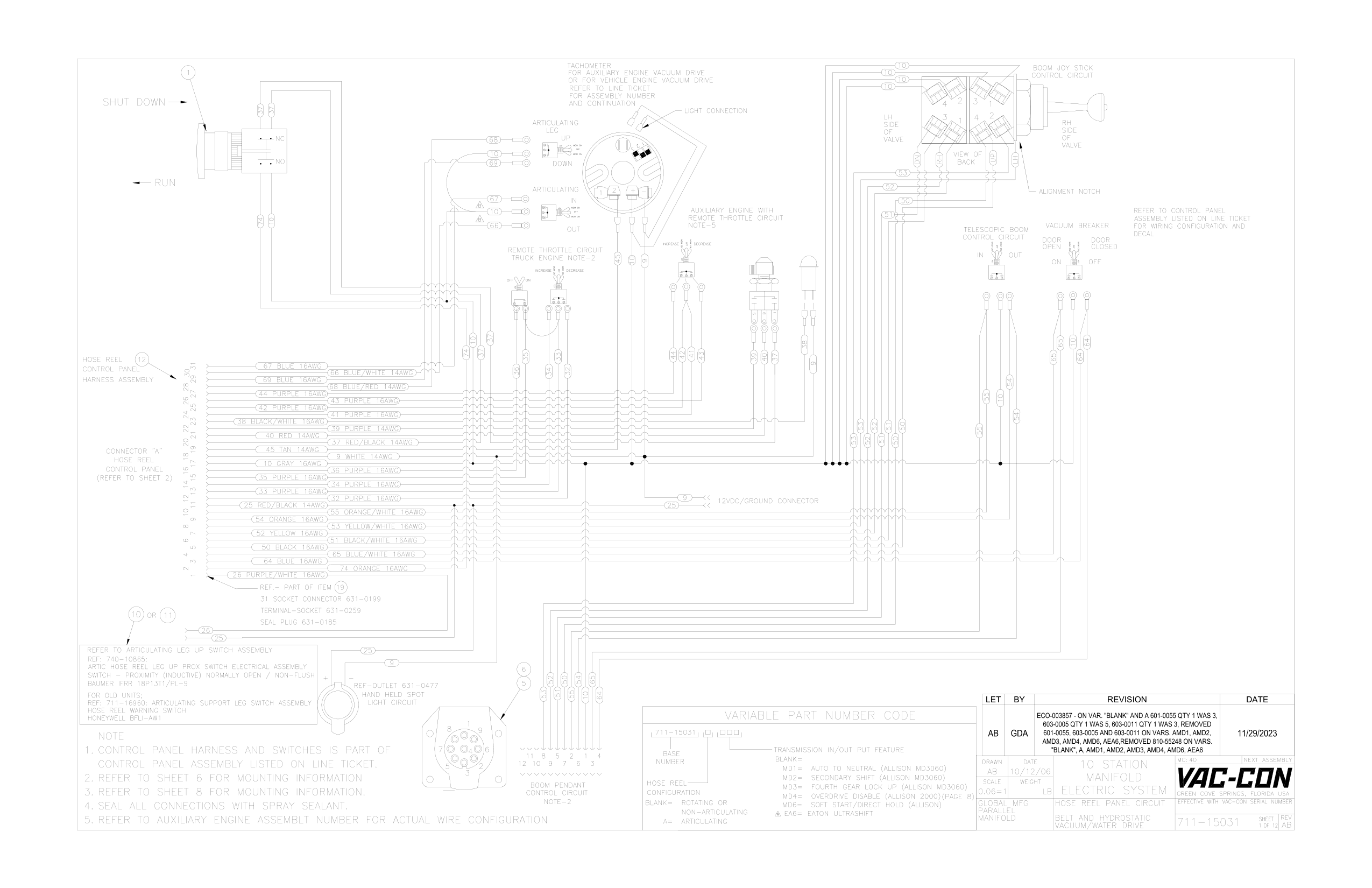 Assembly - AB GDA 601-0055, 603-0005 AND 603-0011 ON VARS. AMD1, AMD2, 