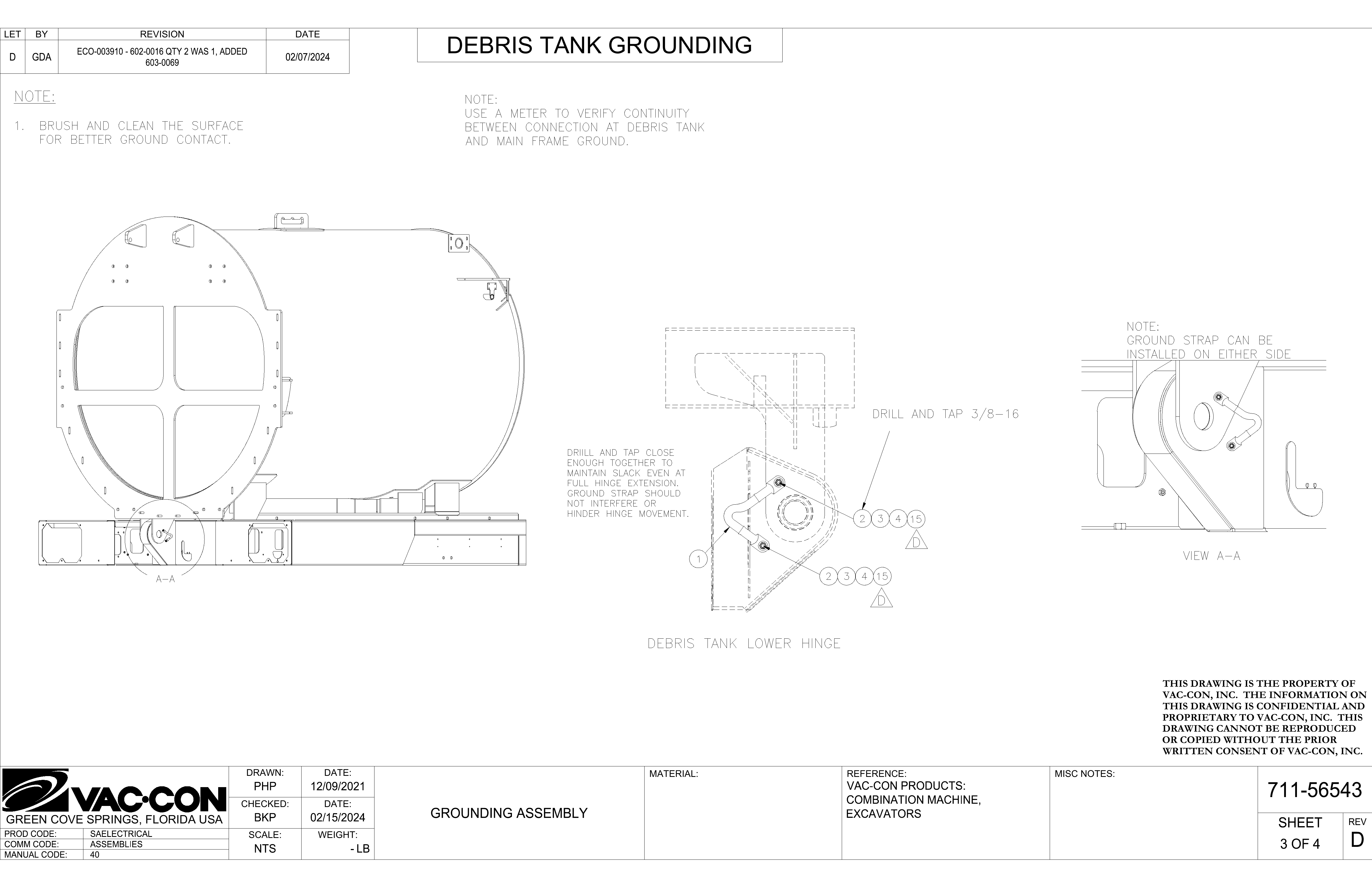 DEBRIS TANK GROUNDING