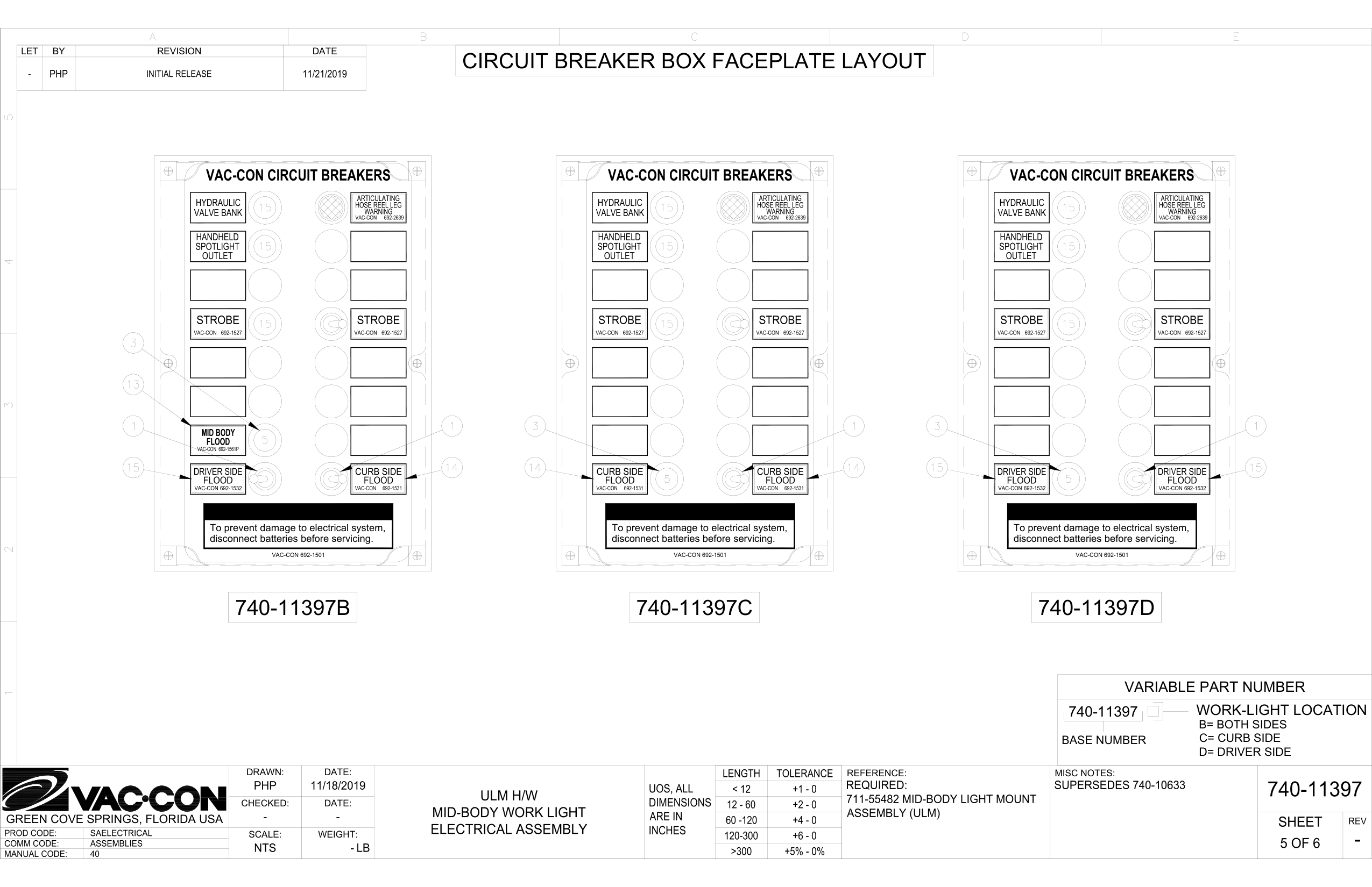 Circuit Breaker Box Faceplate Layout