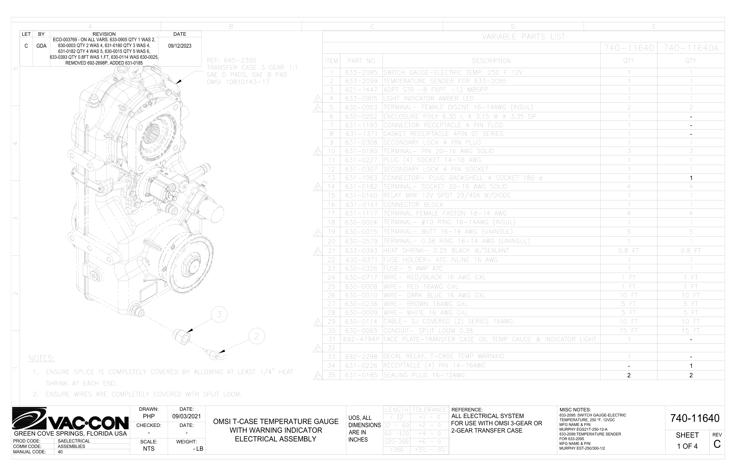Omsi T-Case Temperature Gauge