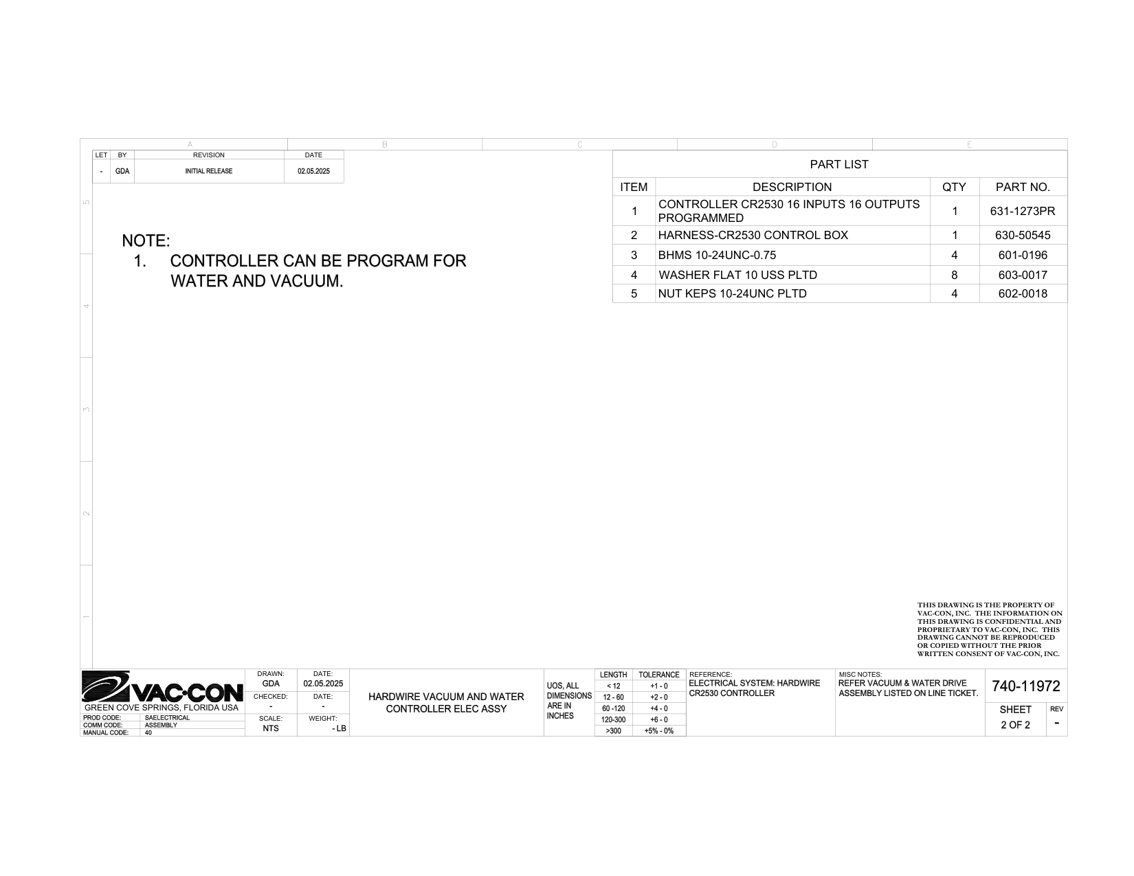 Controller Cr2530 16 Inputs 16 Outputs