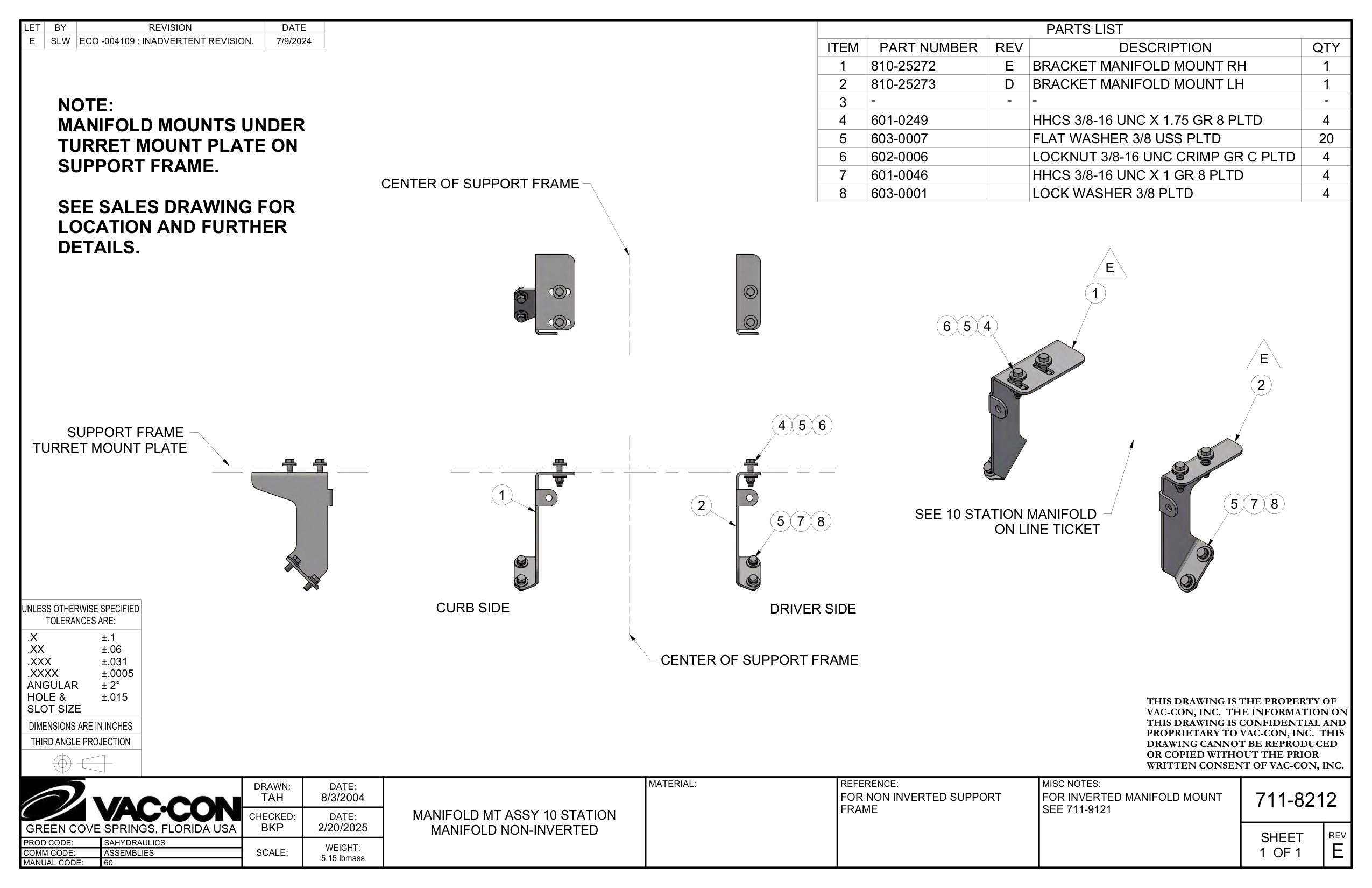 Manifold Mt Assy 10 Station