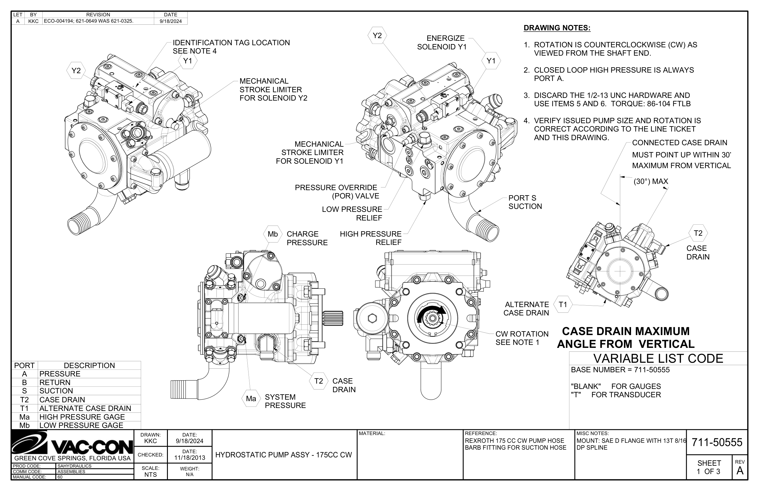 4.  Verify Issued Pump Size And Rotation Is