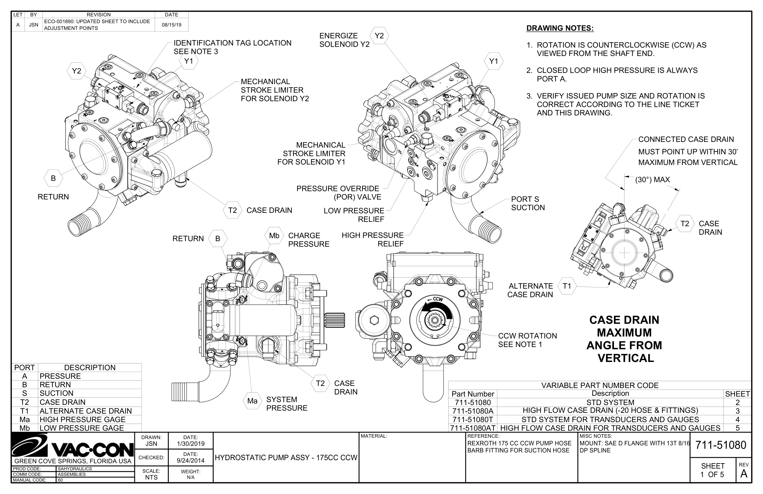 T HIGH FLOW CASE DRAIN FOR TRANSDUCERS AND GAUGES (711-51080A)