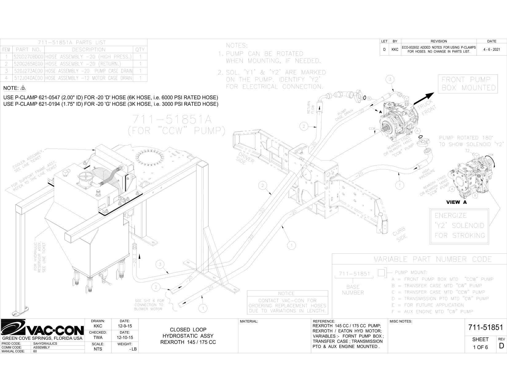 For  Hoses.  No  Change  In  Parts  List.