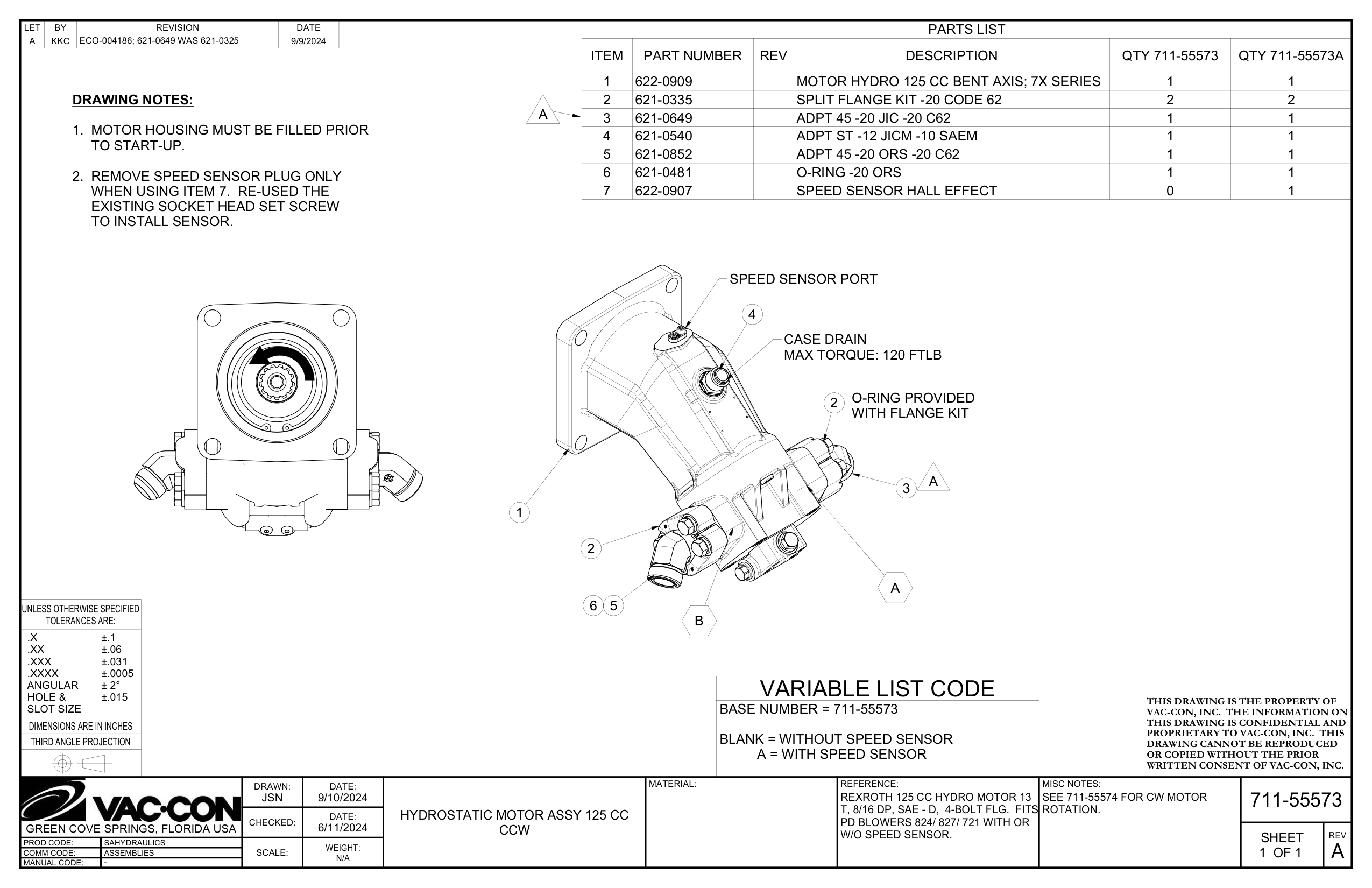Motor Hydro 125 Cc Bent Axis; 7X Series