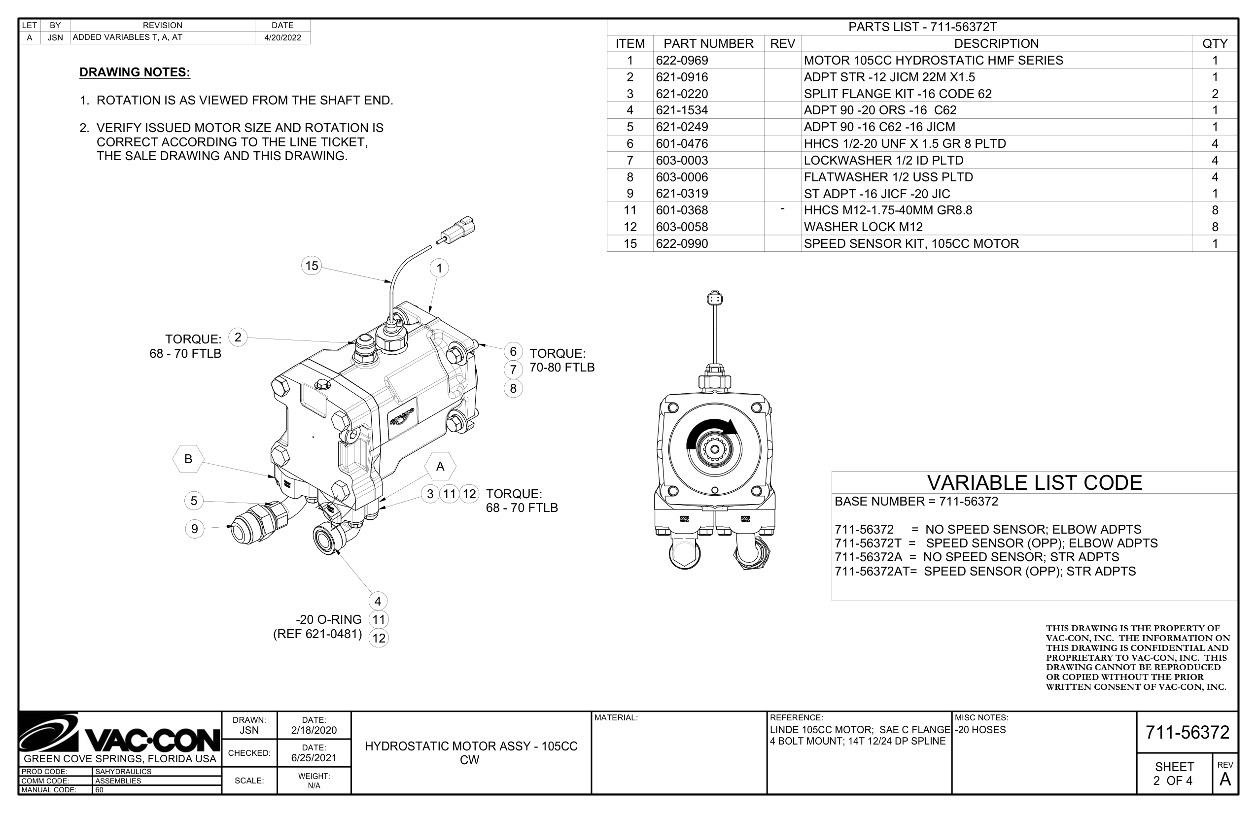 =   SPEED SENSOR (OPP); ELBOW ADPTS (711-56372T)
