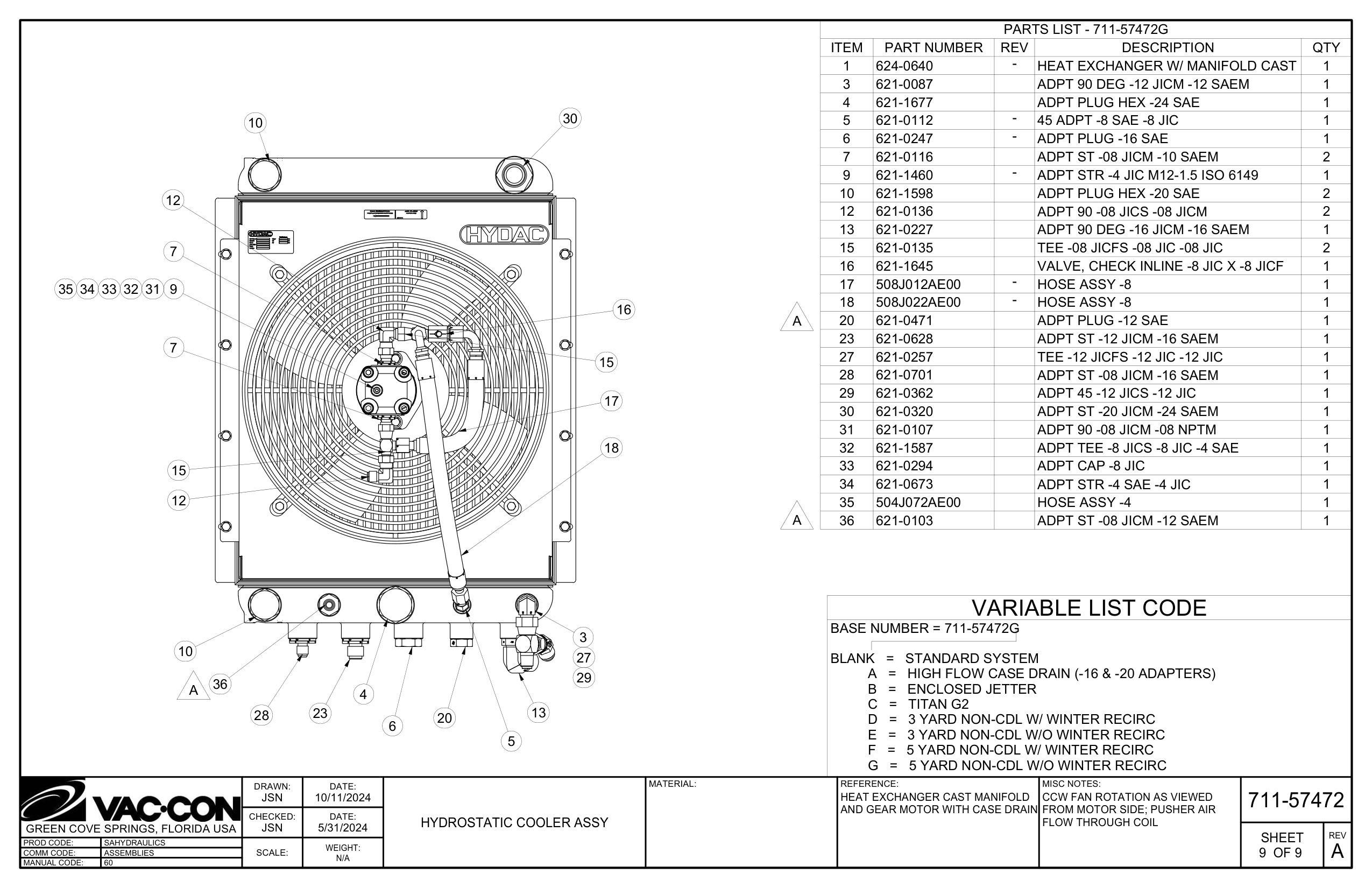 Valve, Check Inline -8 Jic X -8 Jicf