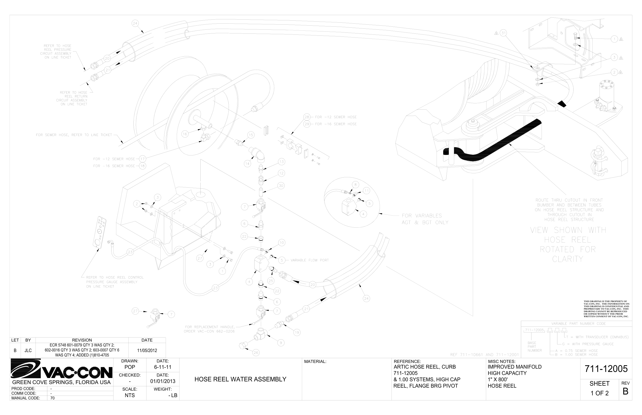 Hose Reel Water Assembly