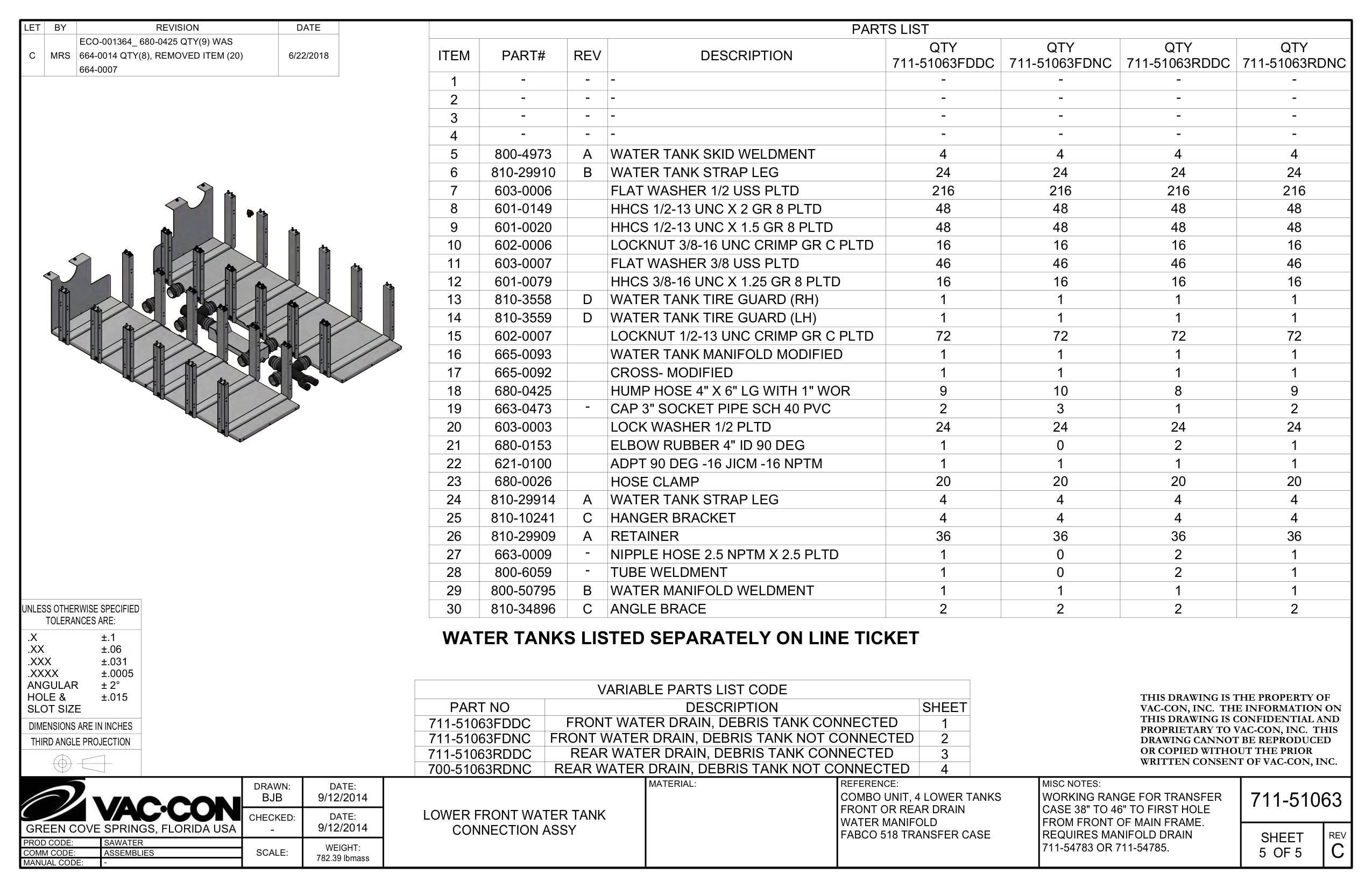 Front Water Drain, Debris Tank Not Connected