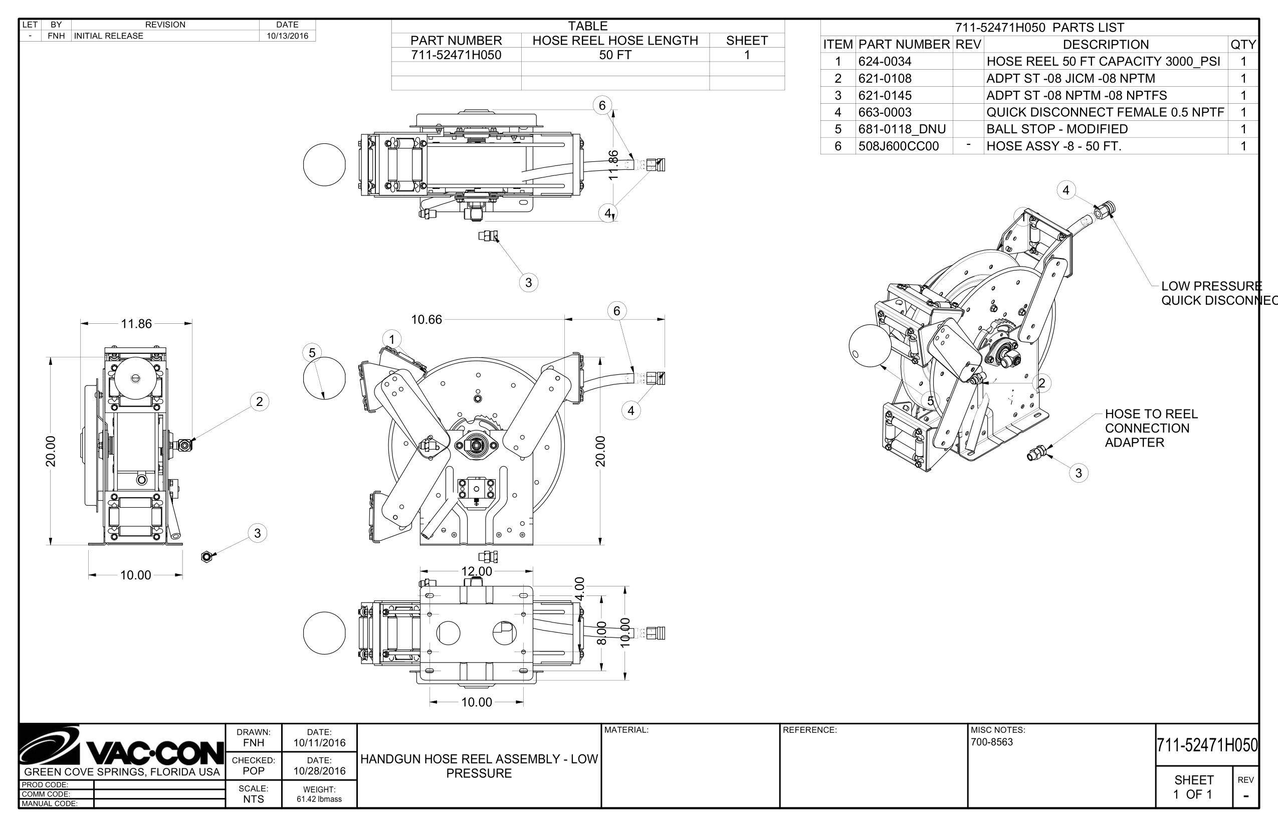 Hose Reel 50 Ft Capacity 3000_Psi
