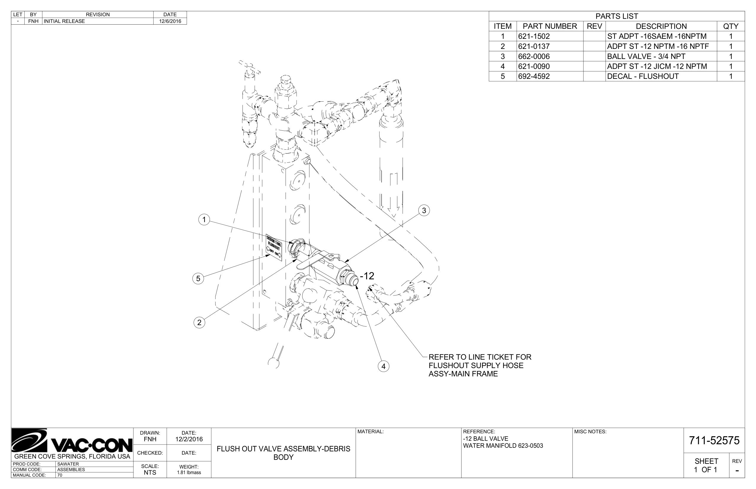 Flush Out Valve Assembly-Debris
