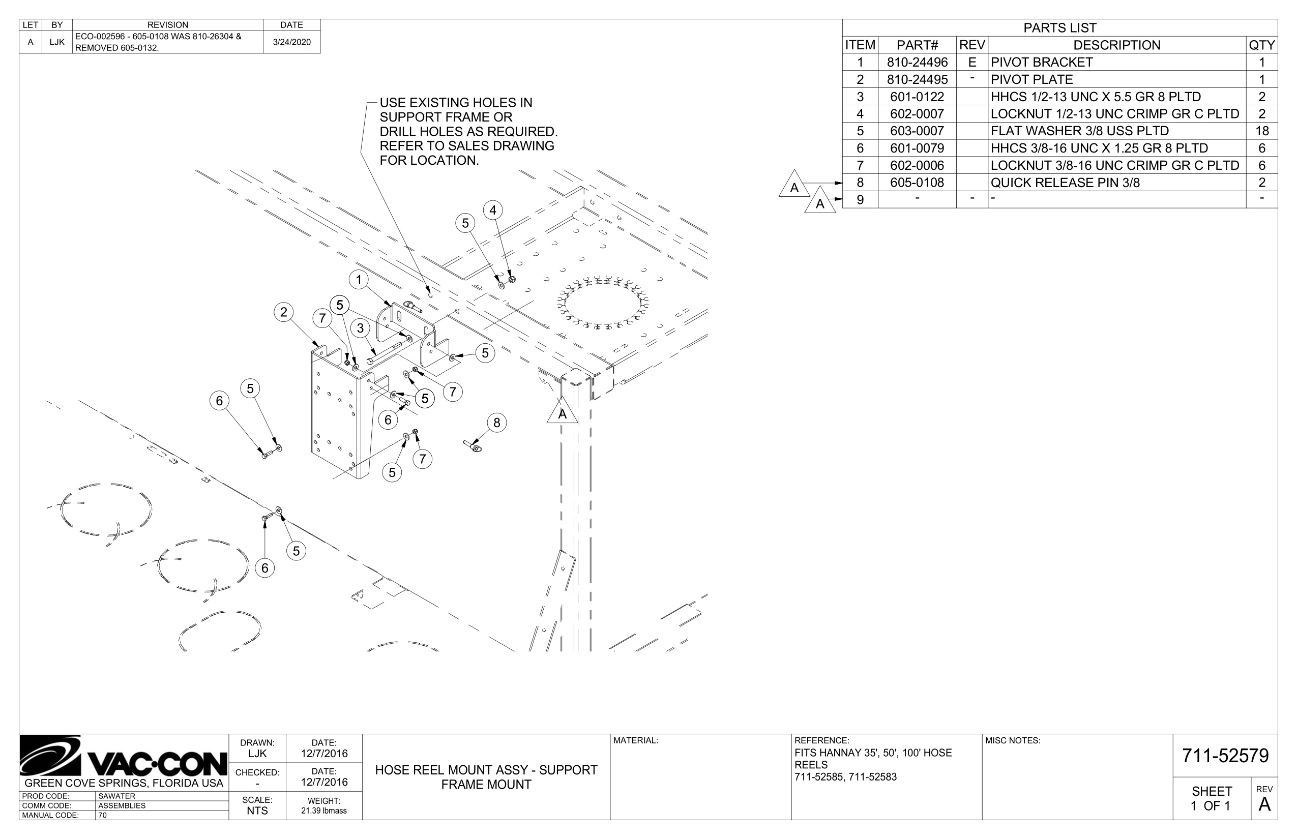 Fits Hannay 35', 50', 100' Hose