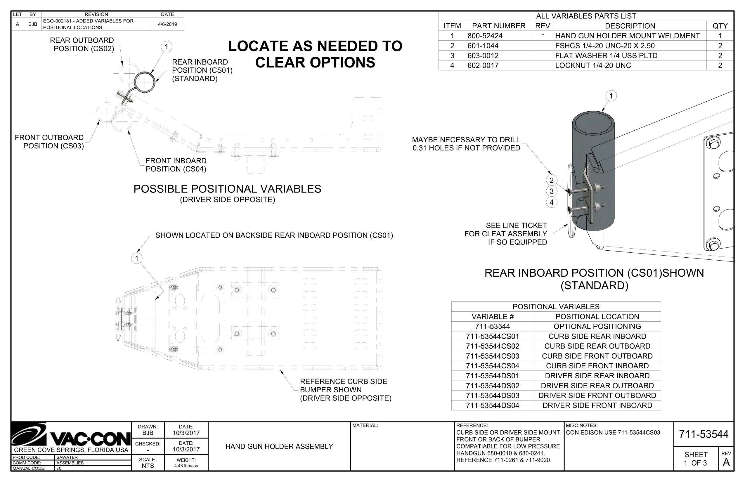 Curb Side Or Driver Side Mount.