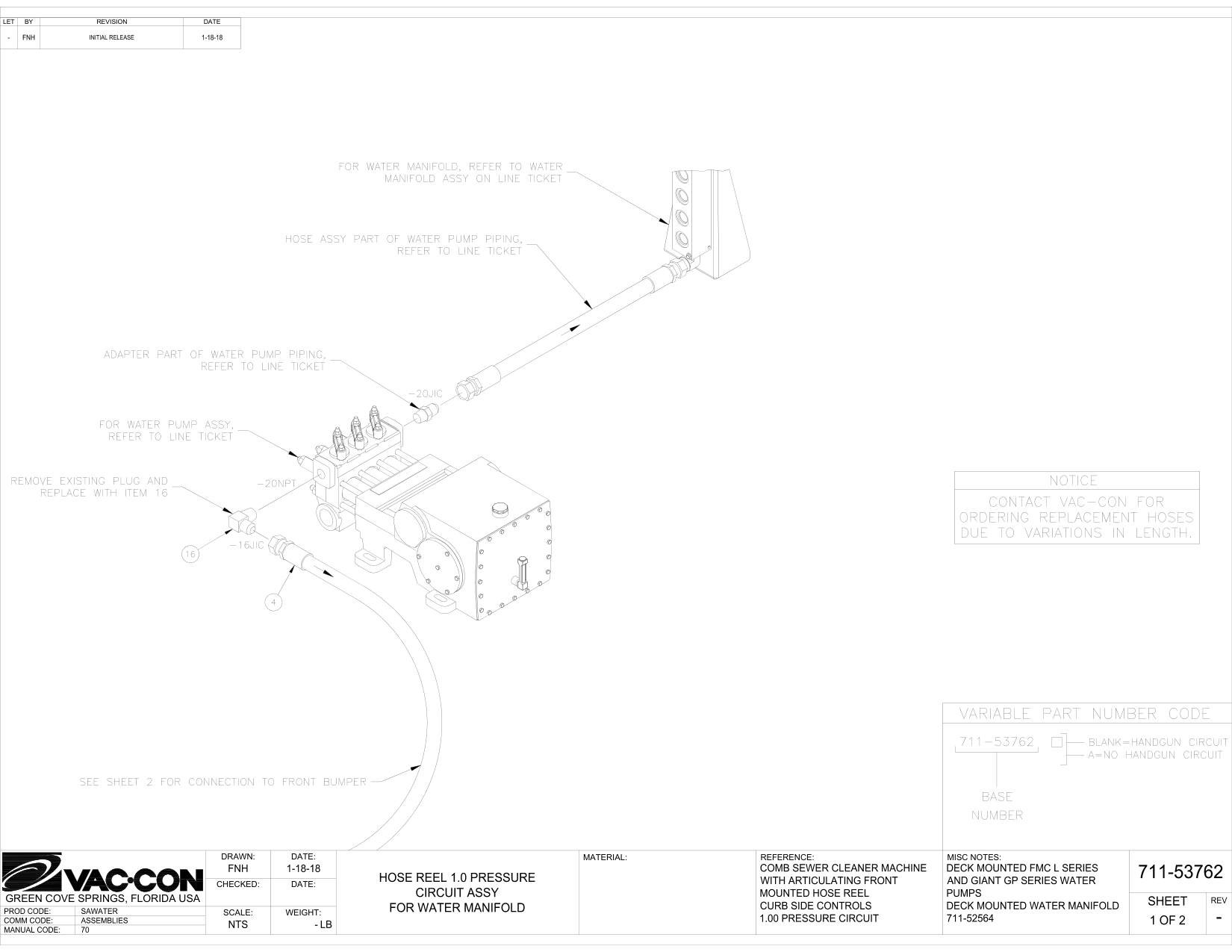 Deck Mounted Water Manifold