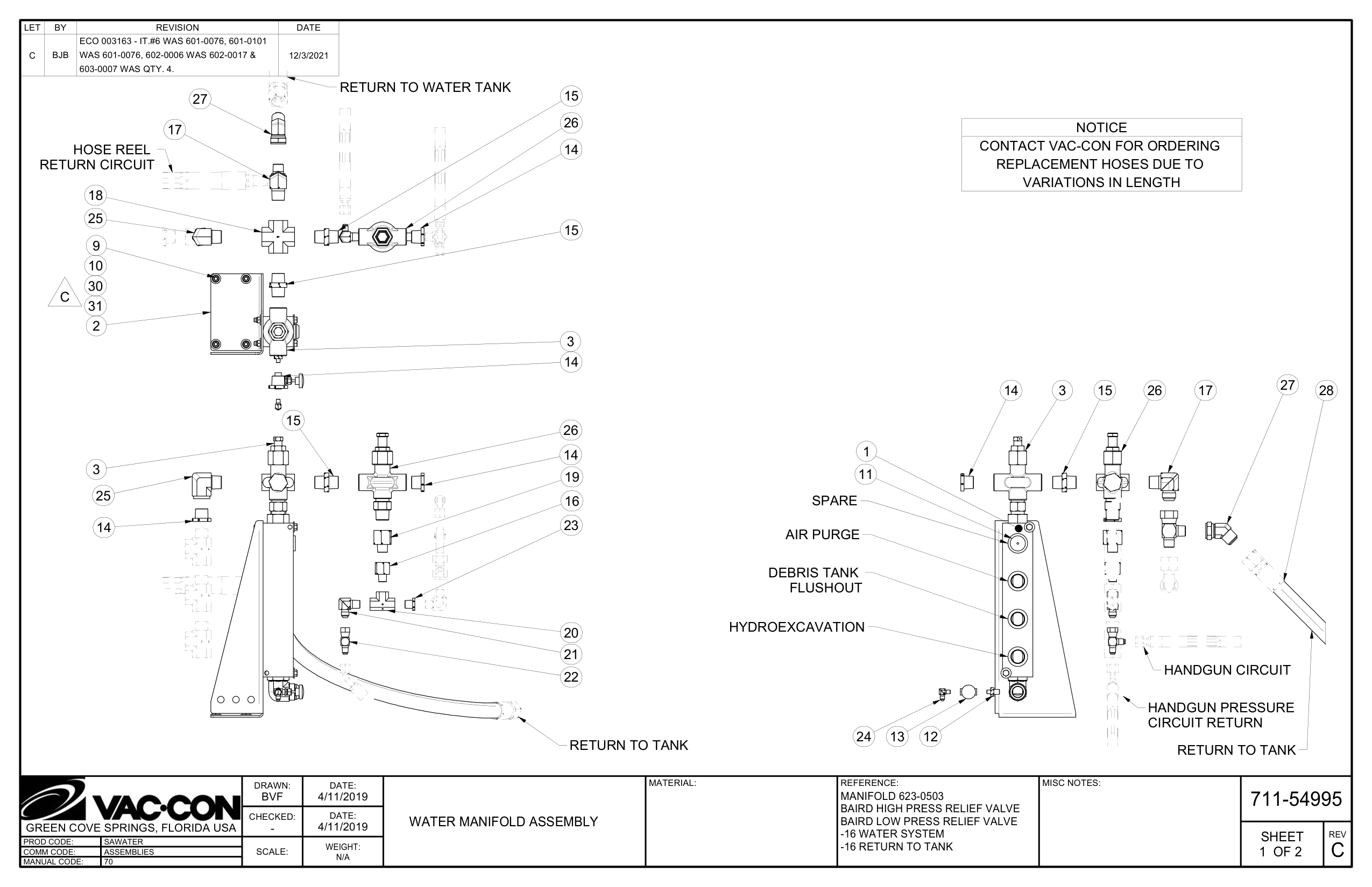 Baird High Press Relief Valve