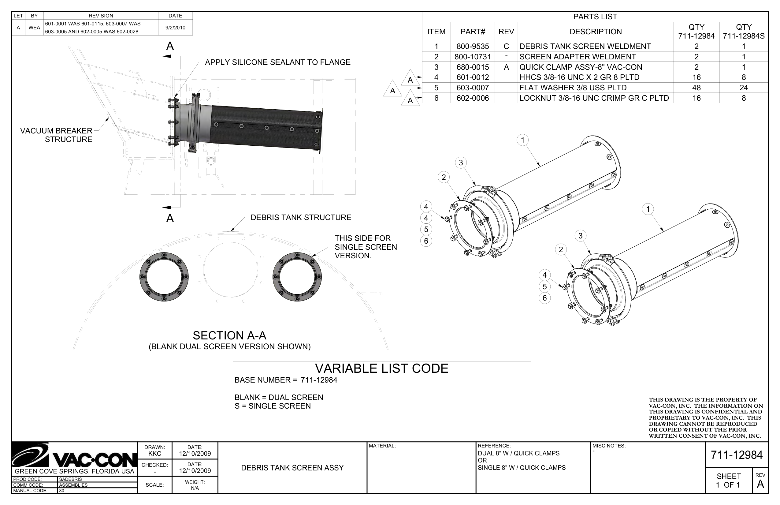 Debris Tank Screen Weldment