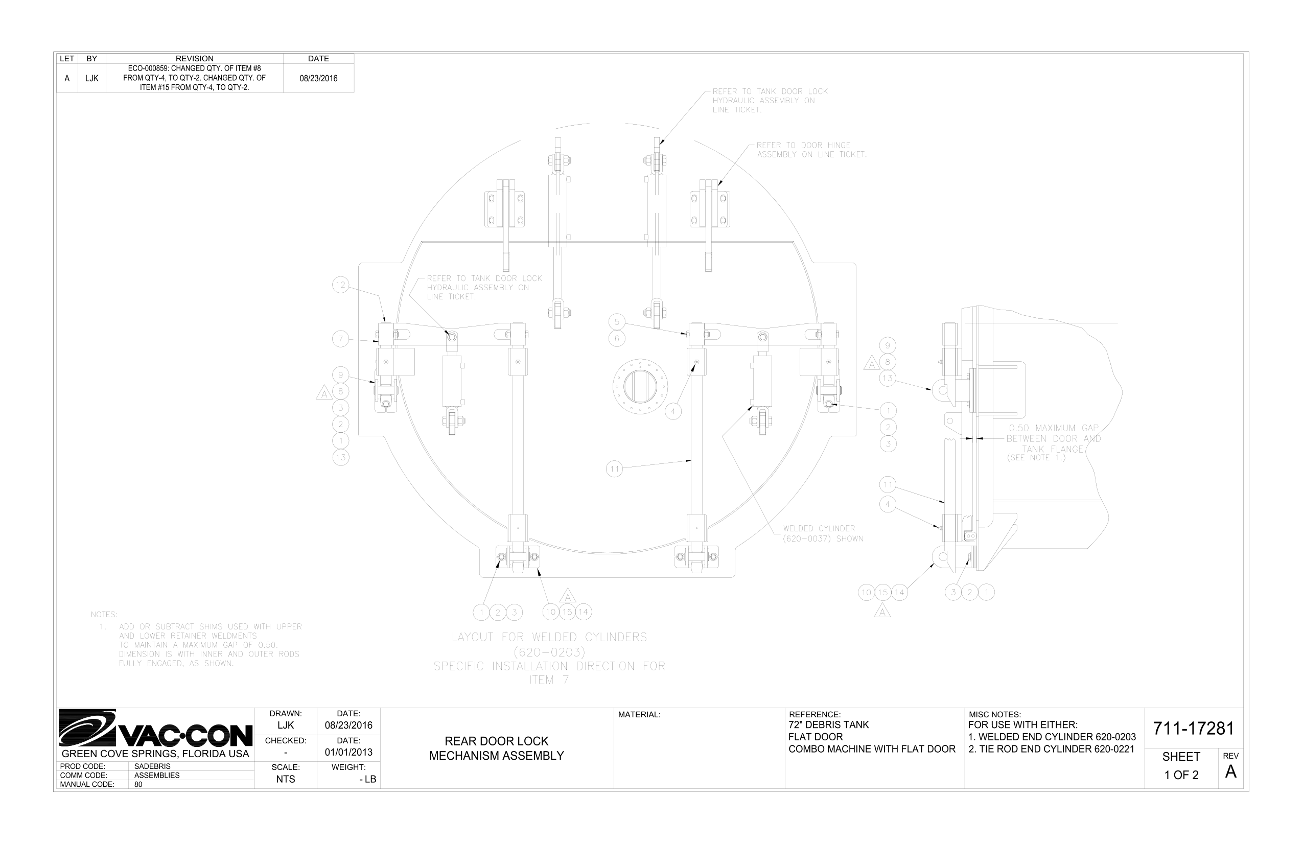 2. Tie Rod End Cylinder 620-0221