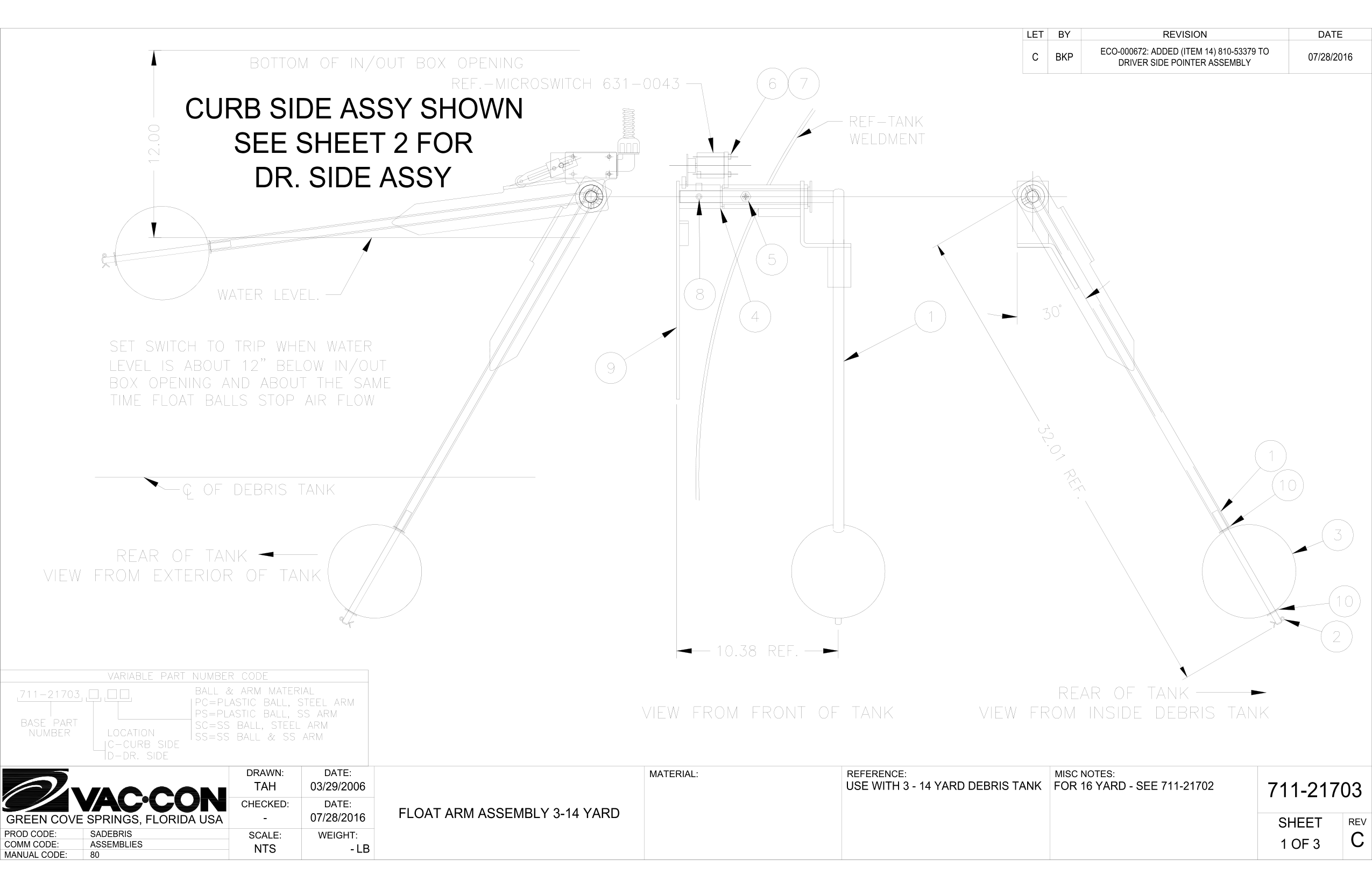 Use With 3 - 14 Yard Debris Tank