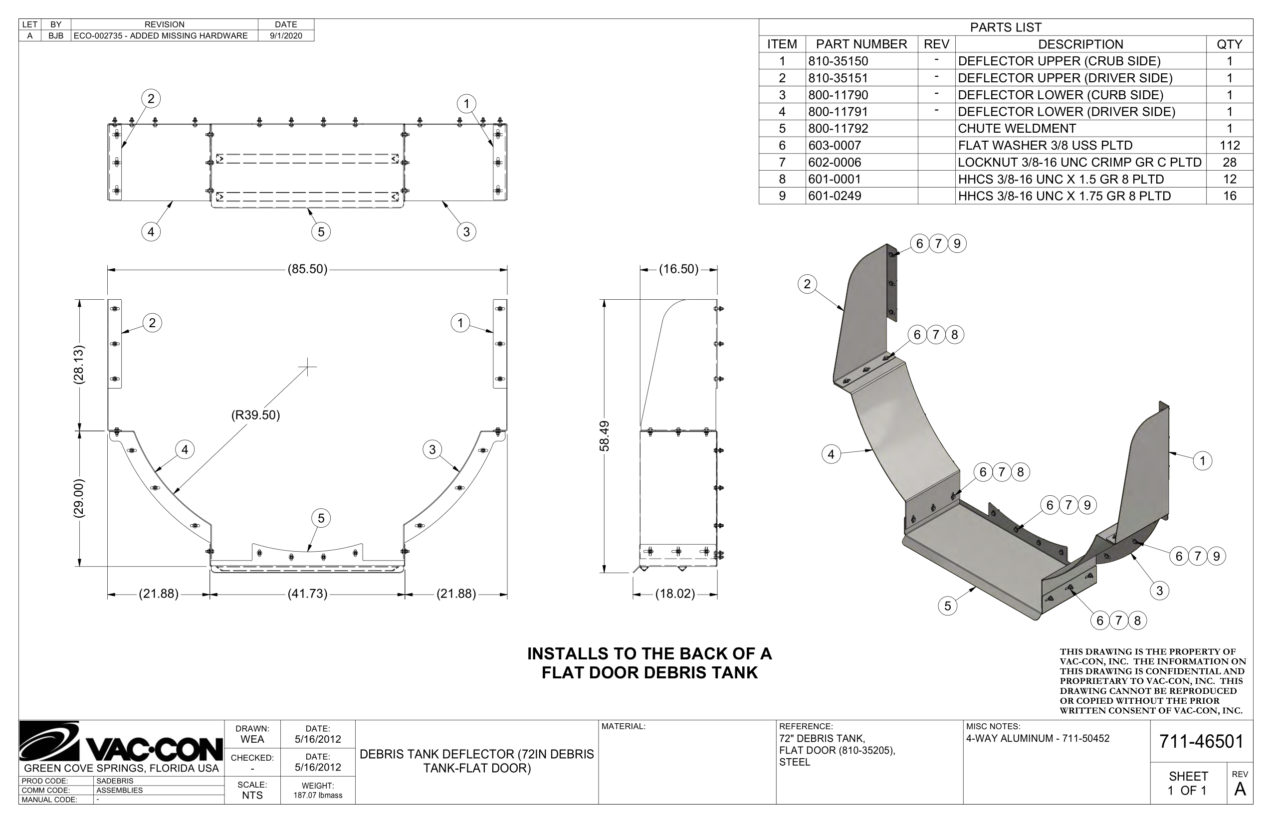 Debris Tank Deflector (72In Debris