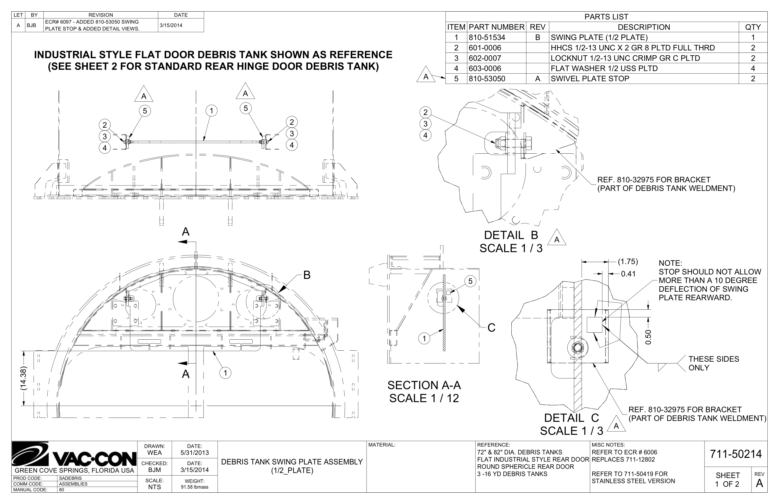 Industrial Style Flat Door Debris Tank Shown As Reference