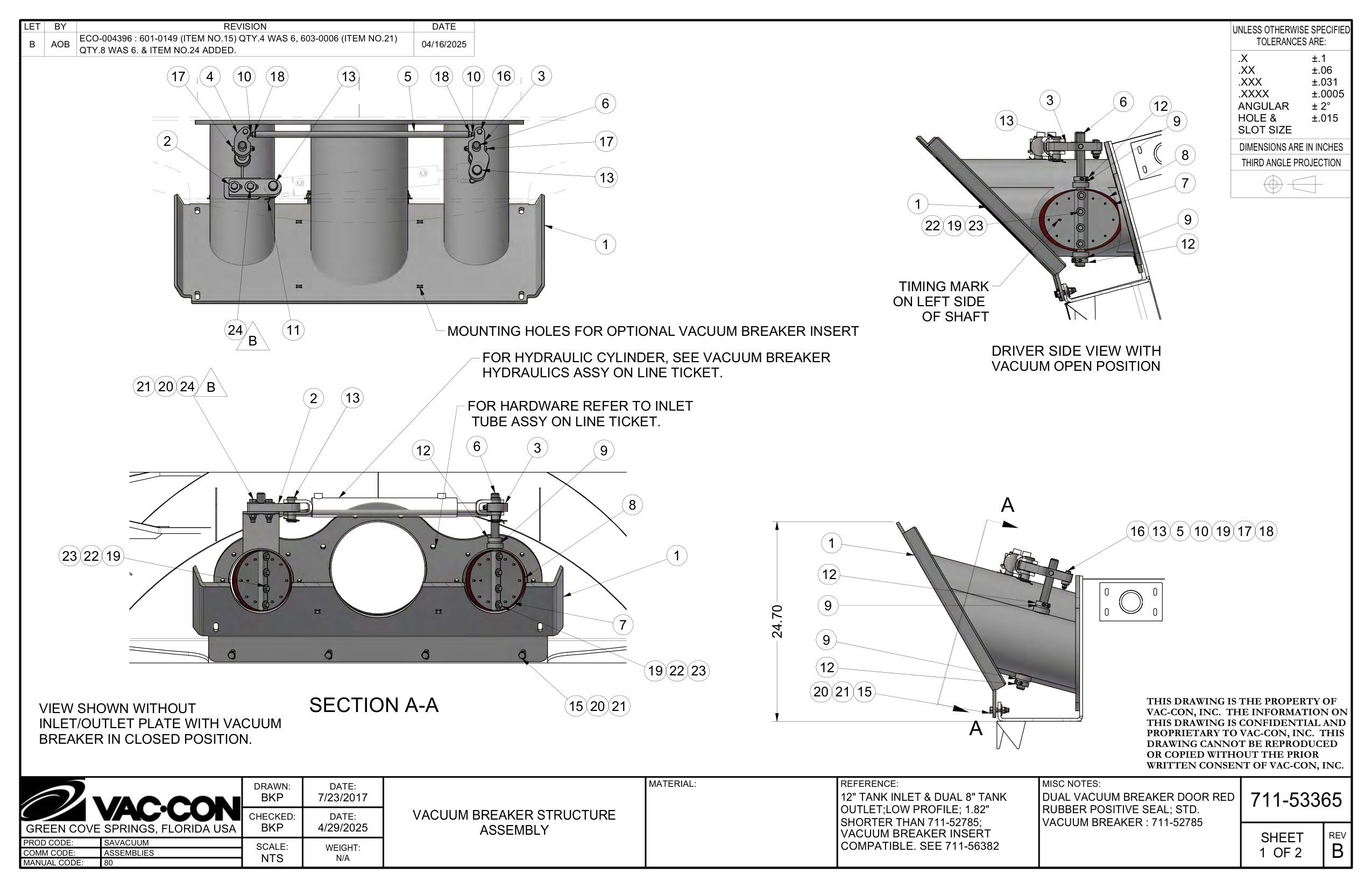 Mounting Holes For Optional Vacuum Breaker Insert