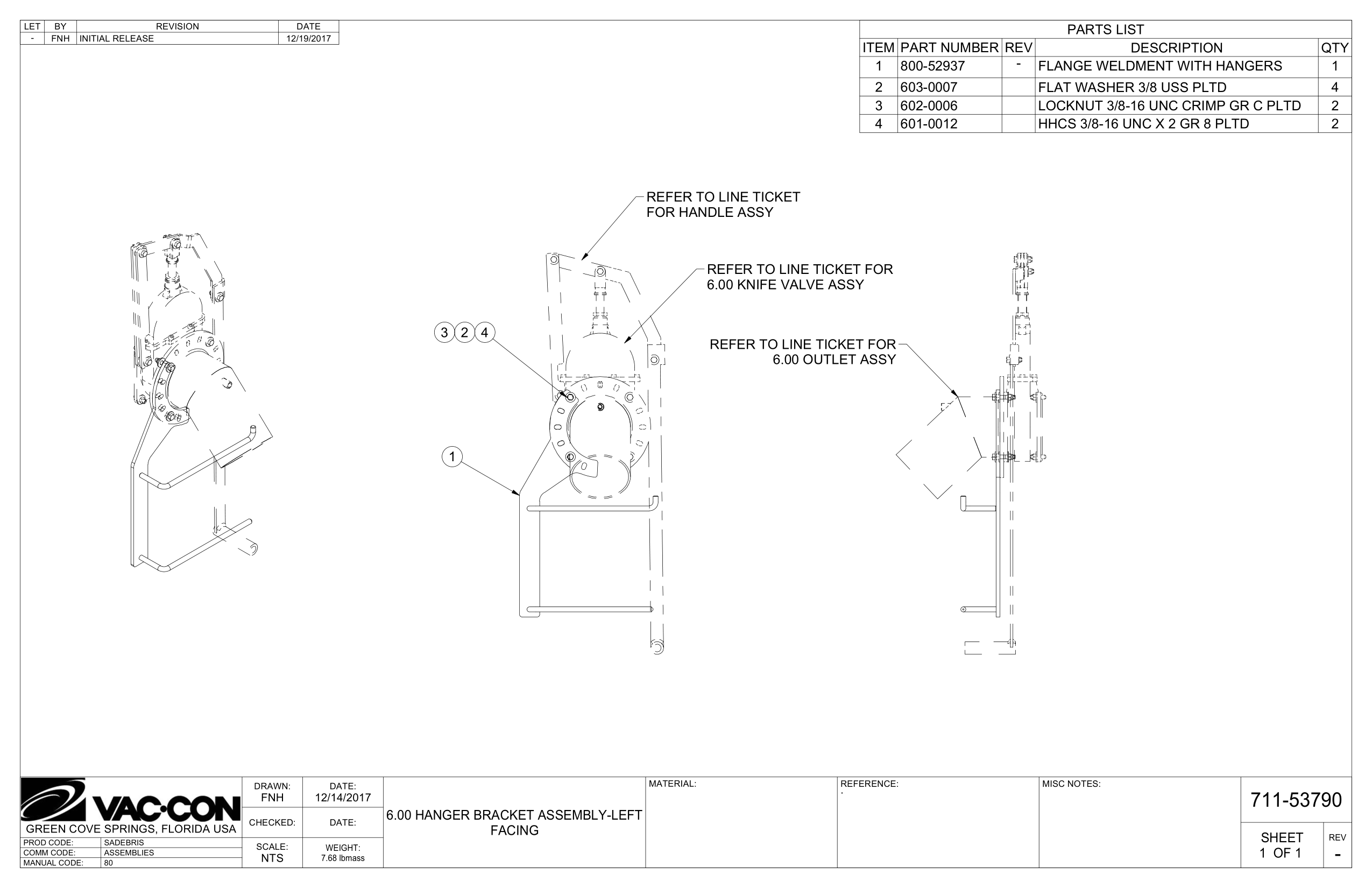 6.00 Hanger Bracket Assembly-Left