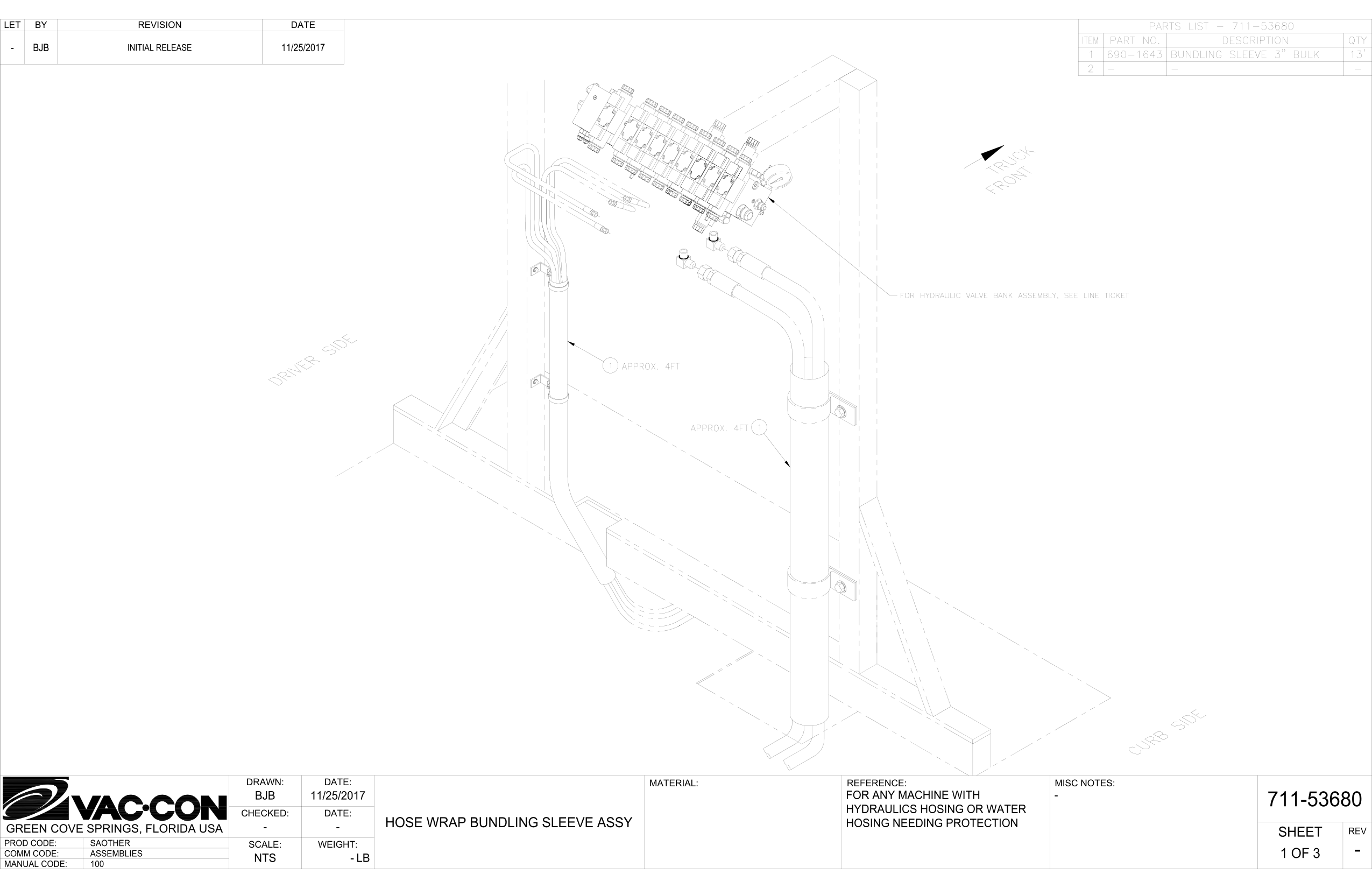 Hose Wrap Bundling Sleeve Assy
