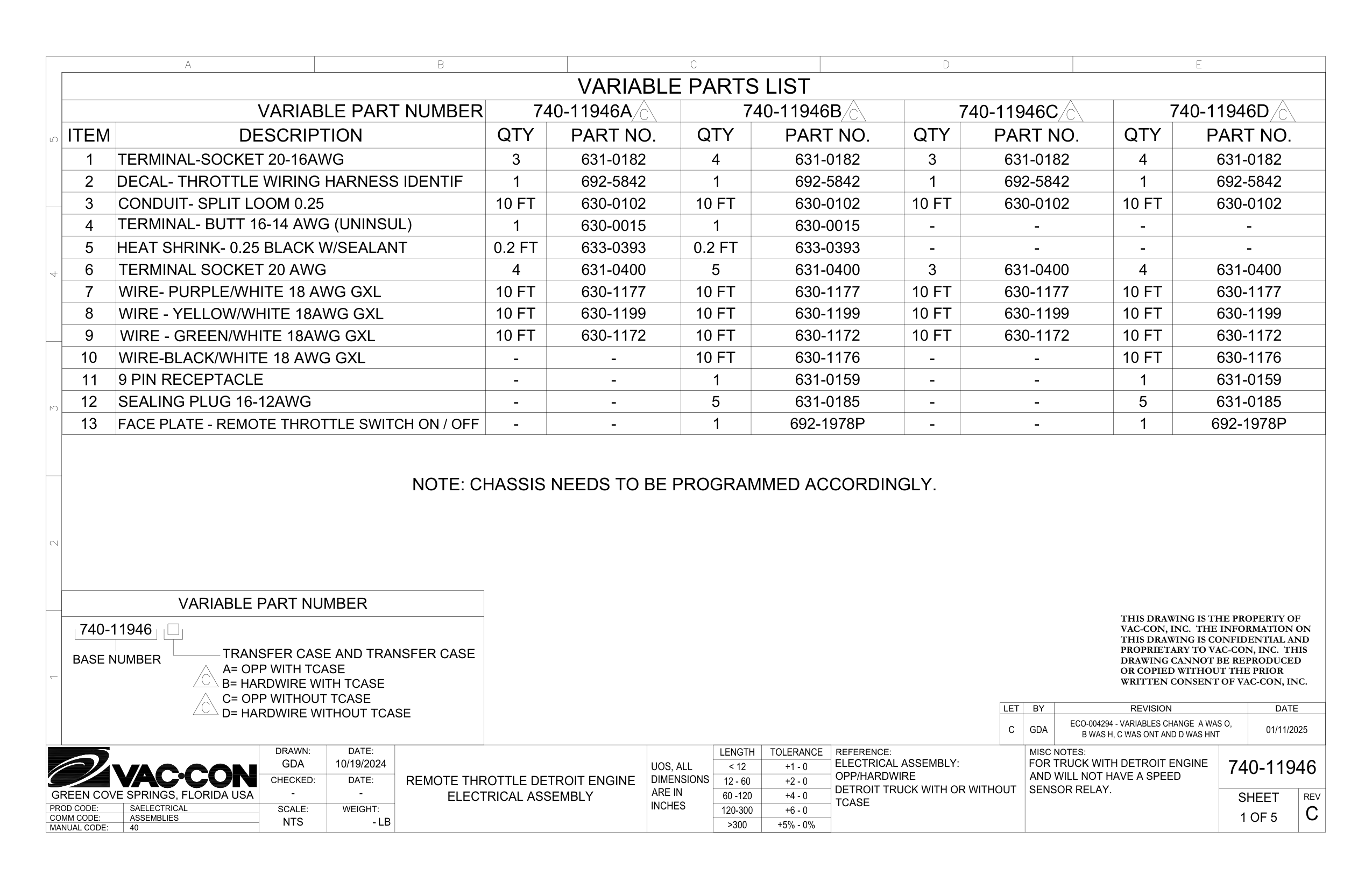 REMOTE THROTTLE DETROIT ENGINE
