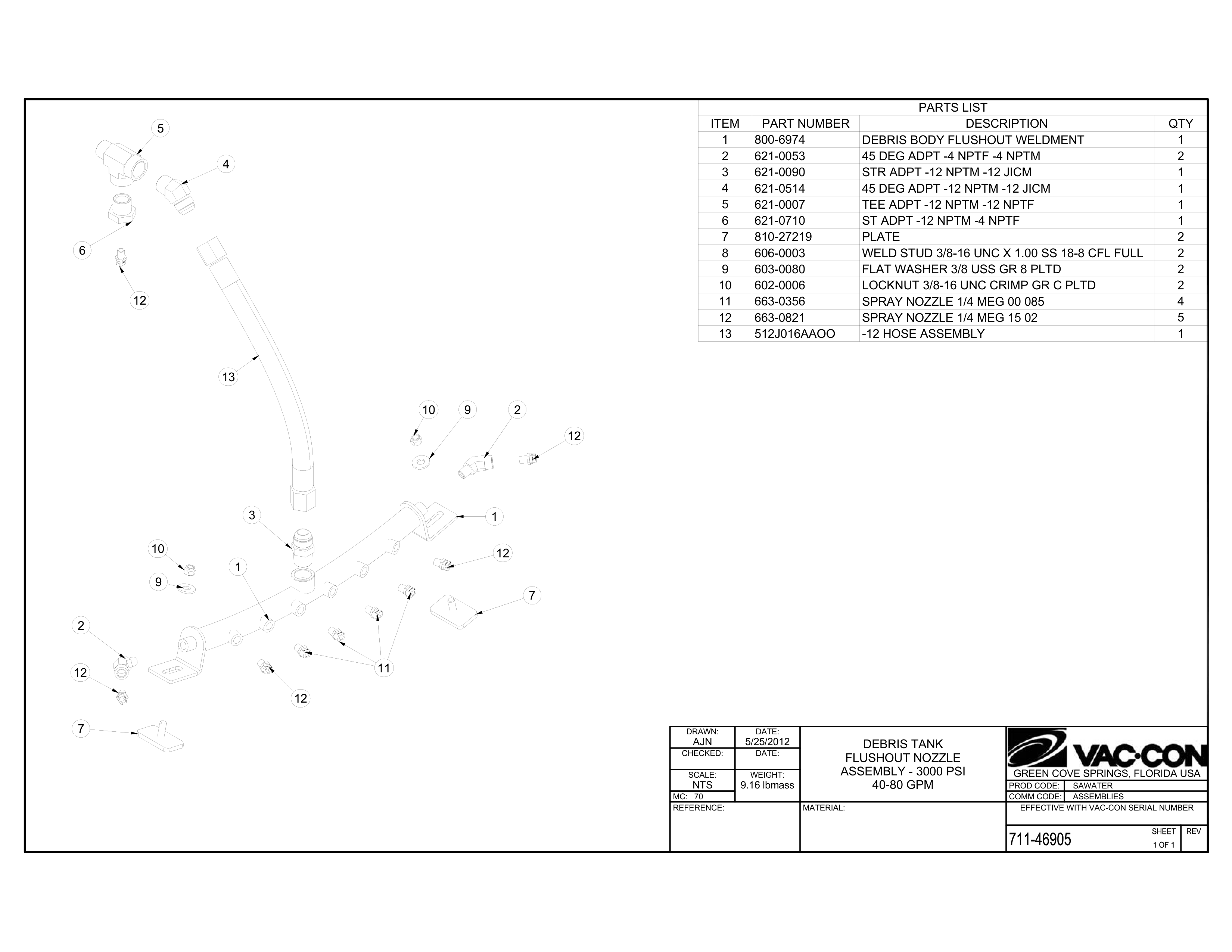 Debris Body Flushout Assembly