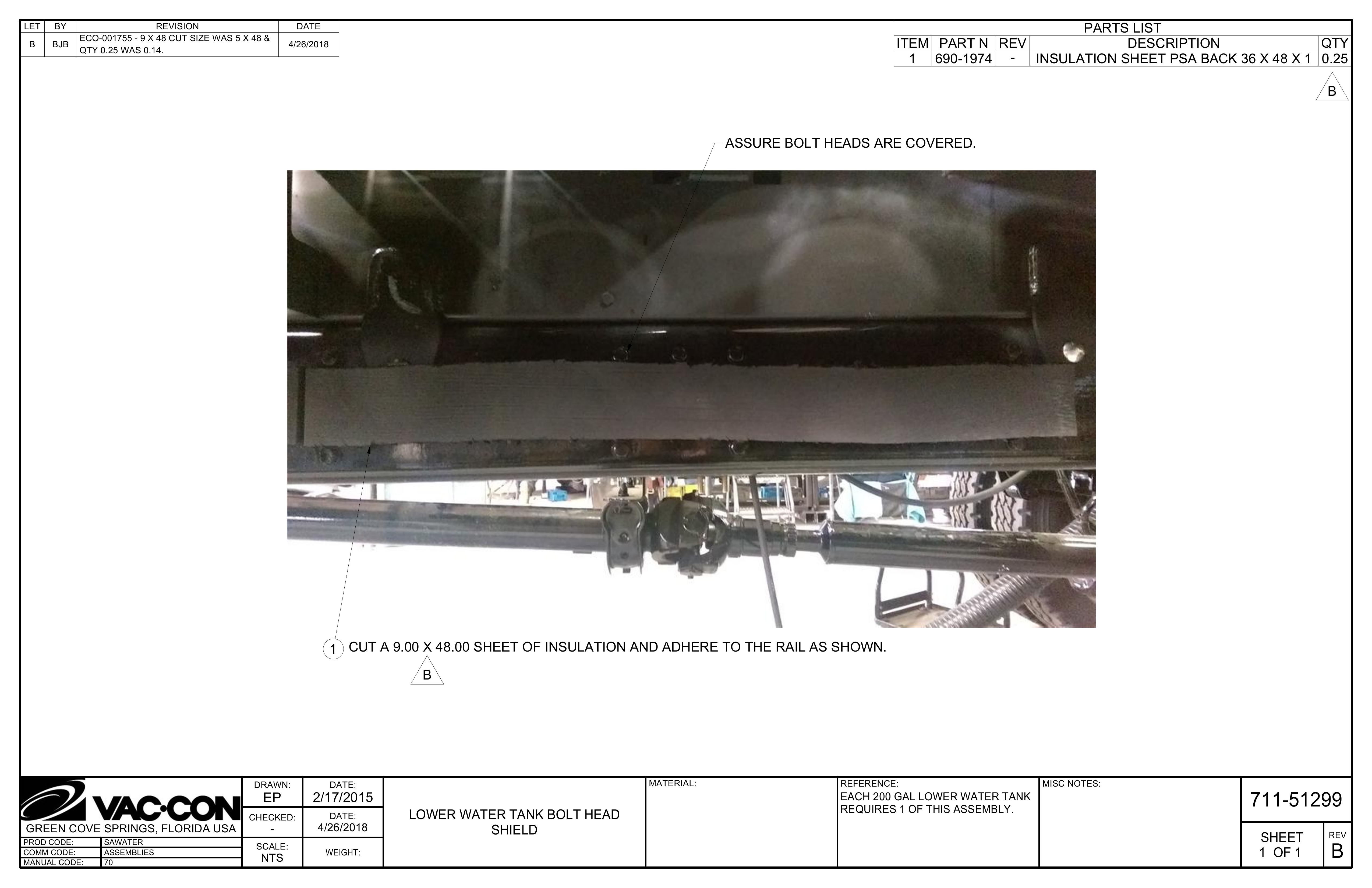 B BJB ECO-001755-9X48CUTSIZEWAS5X48& 4262018 ITEM PART N REV DESCRIPTION QTY