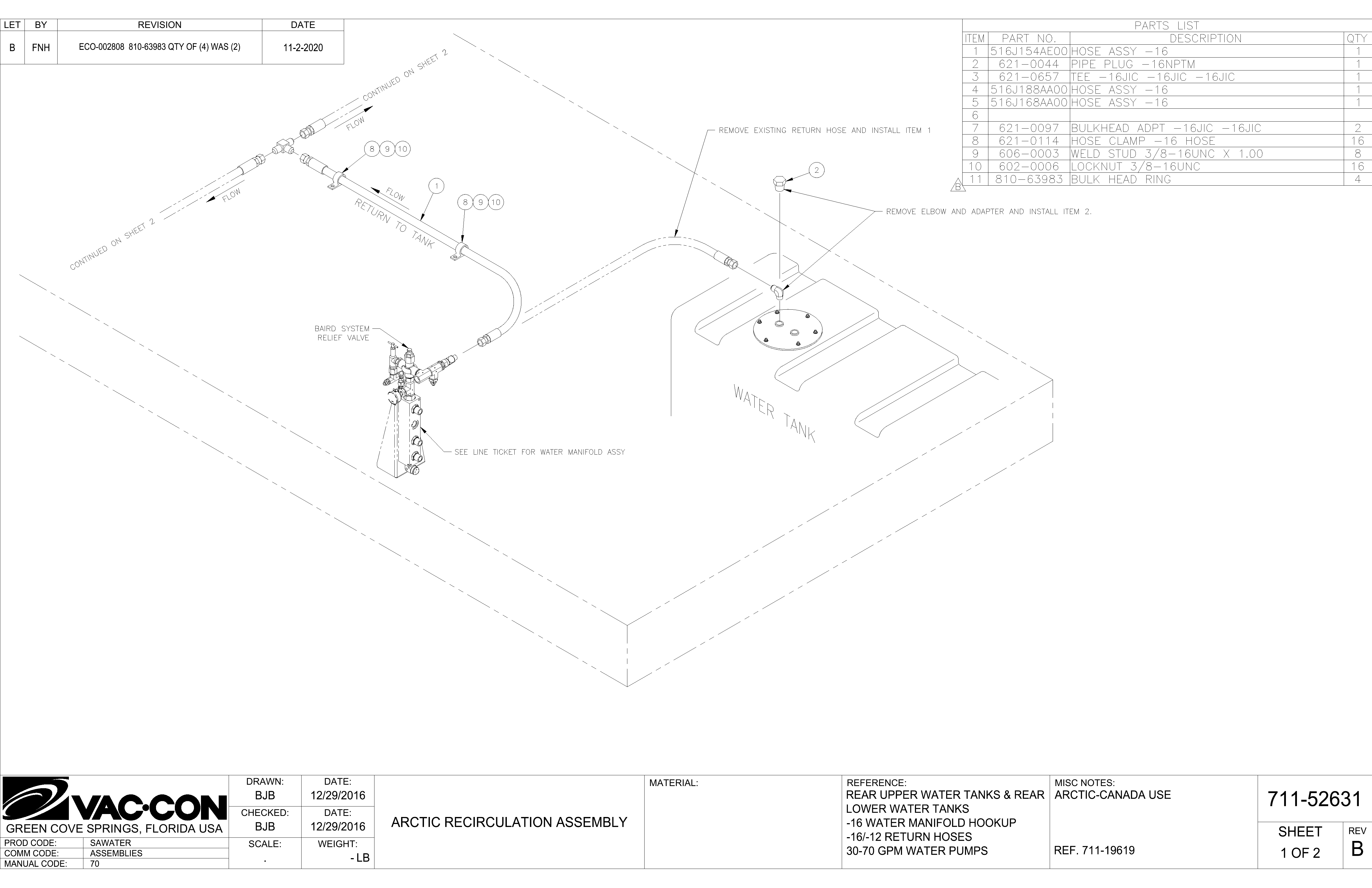 B FNH ECO-002808 810-63983 QTY OF (4) WAS (2) 11-2-2020