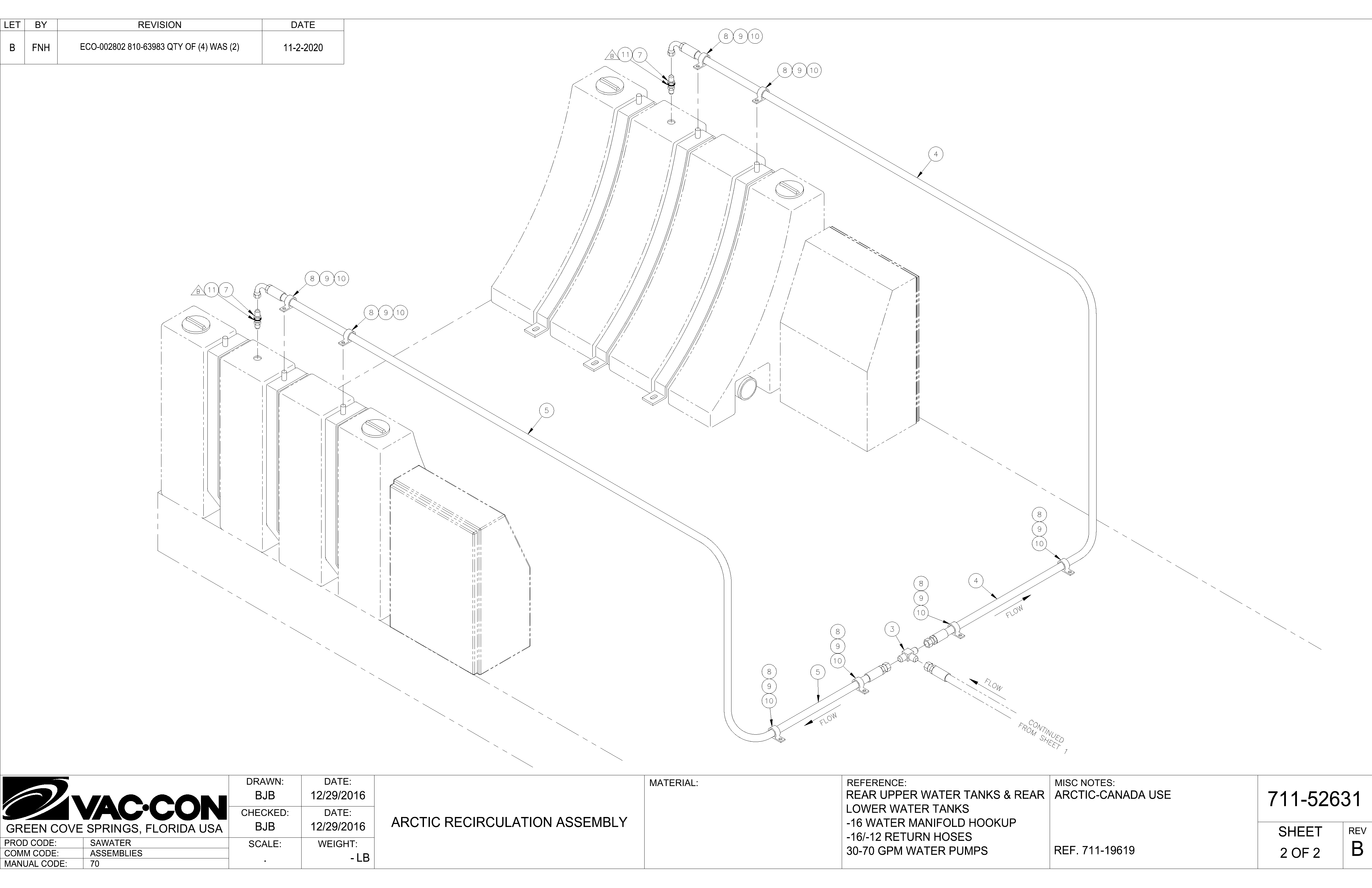 B FNH ECO-002802 810-63983 QTY OF (4) WAS (2) 11-2-2020