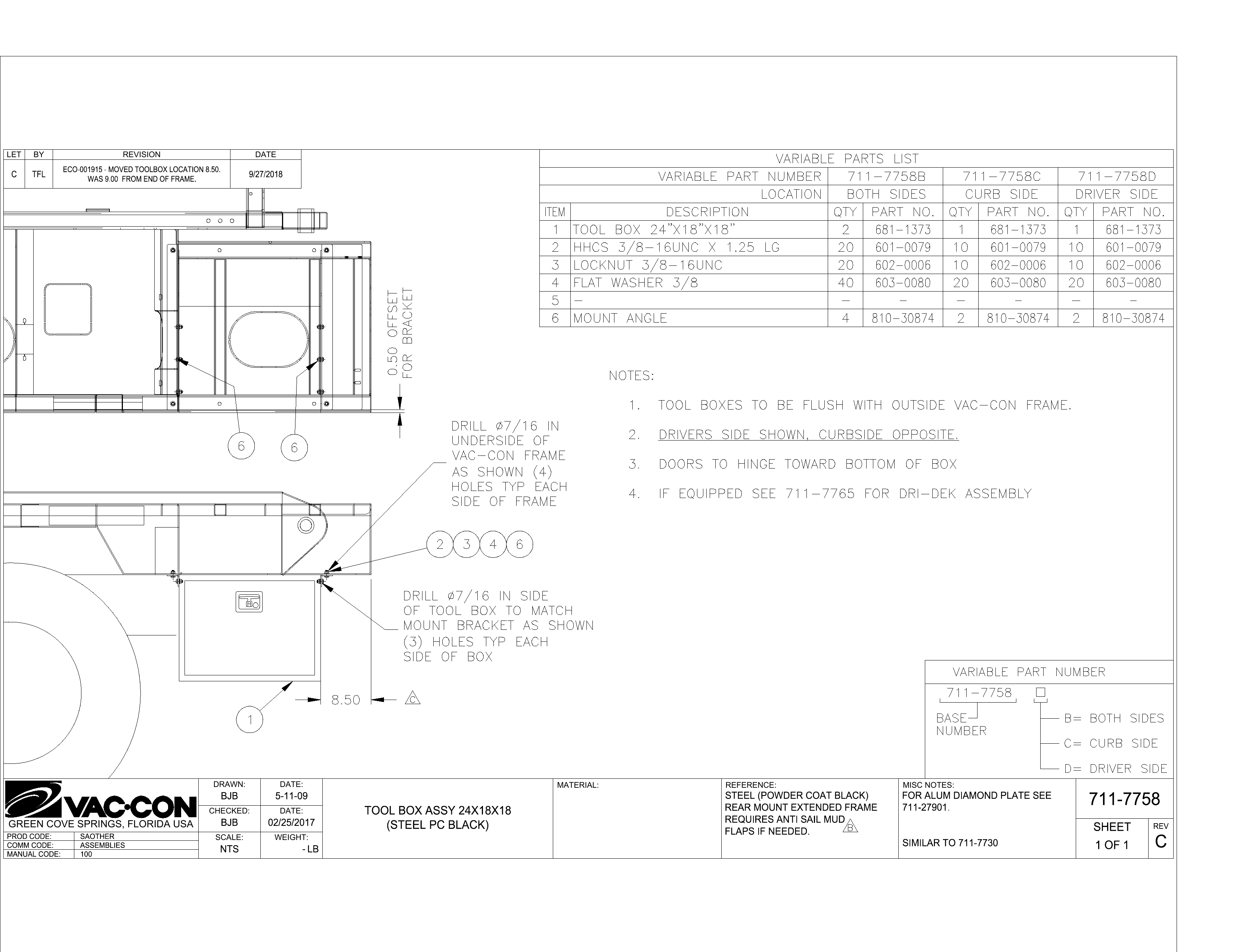 C TFL ECO-001915 - MOVED TOOLBOX LOCATION 8.50. 9/27/2018