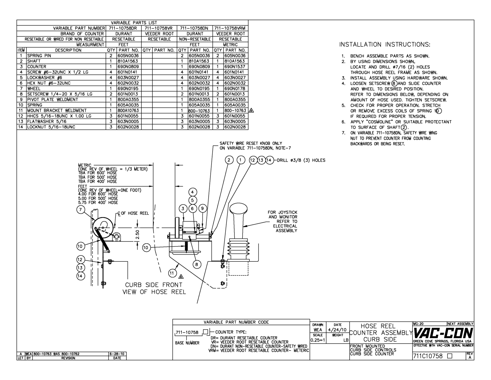 Install Assembly Using Hardware Shown.
