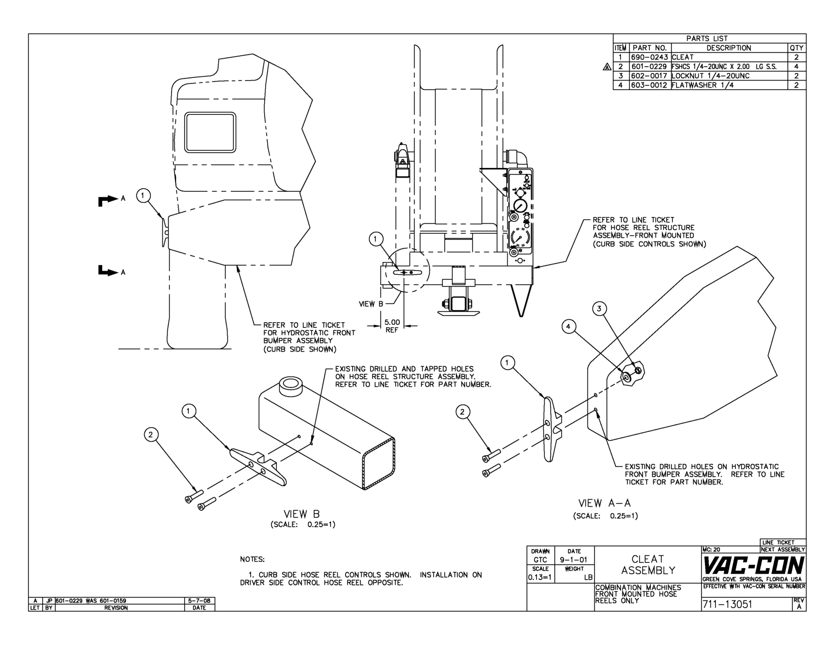 Driver Side Control Hose Reel Opposite.