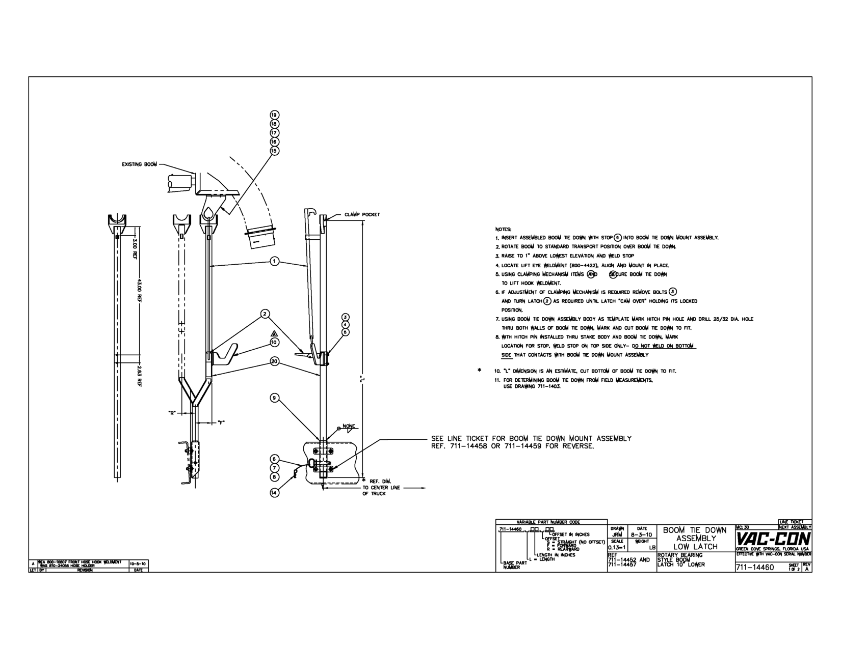 _,....------ See Line Ticket For Boom Tie Down Mount Assembly