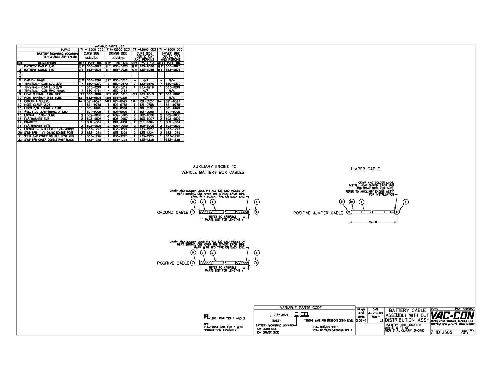 FOR TIER 1 ~D 2 (711-12601)